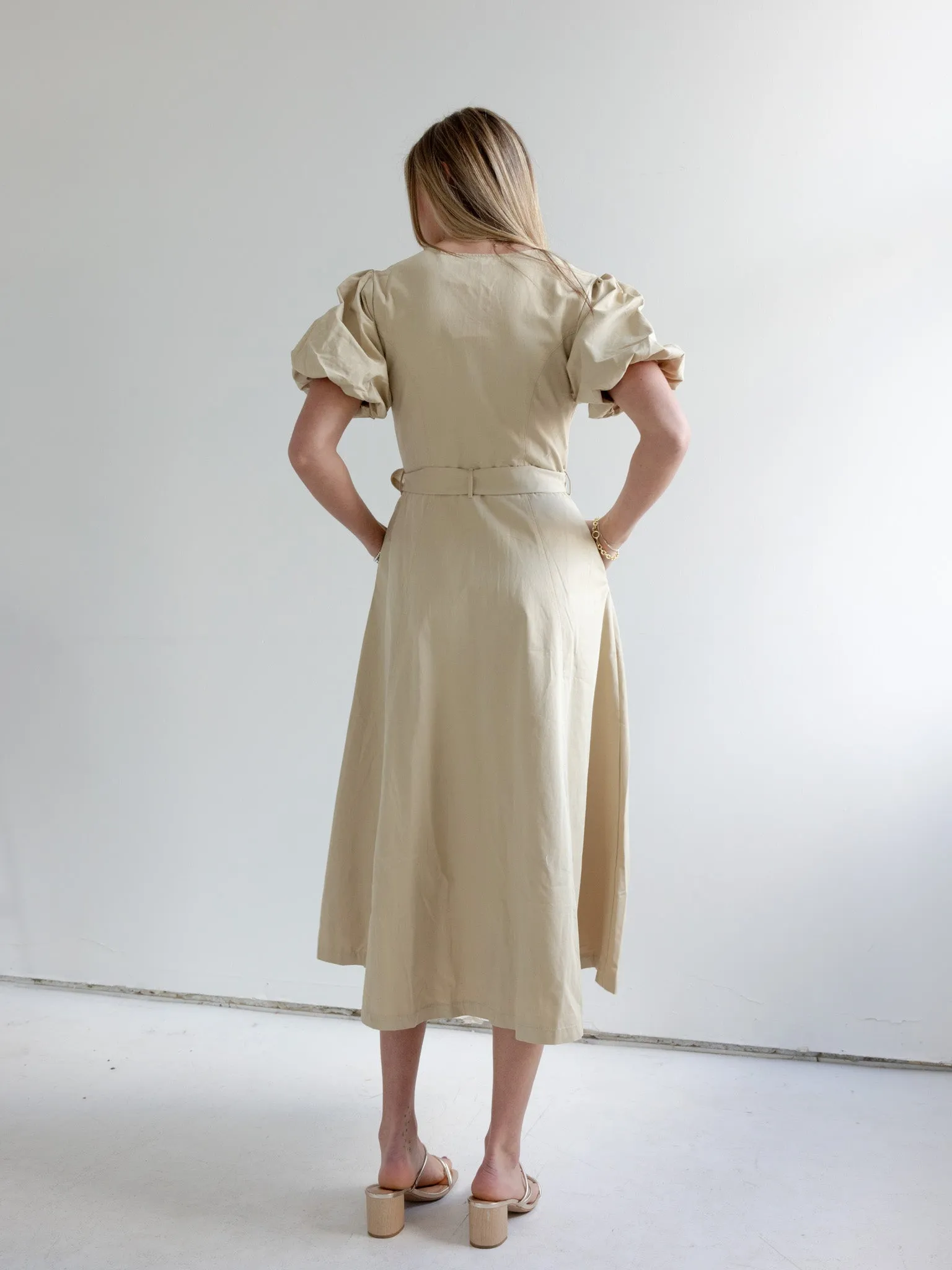 Hadley Woven Dress - Khaki trendy wear