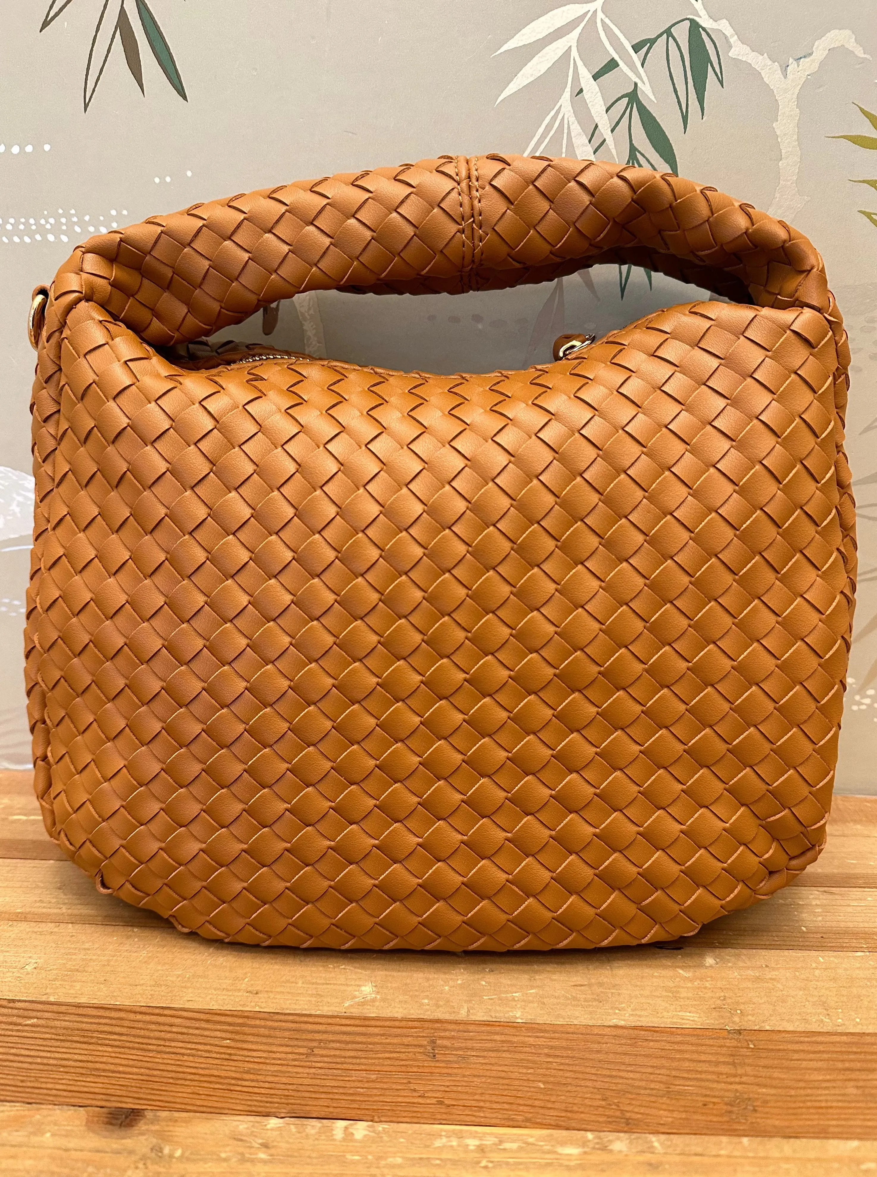 Hailey Woven Handbag Tan quick vibe