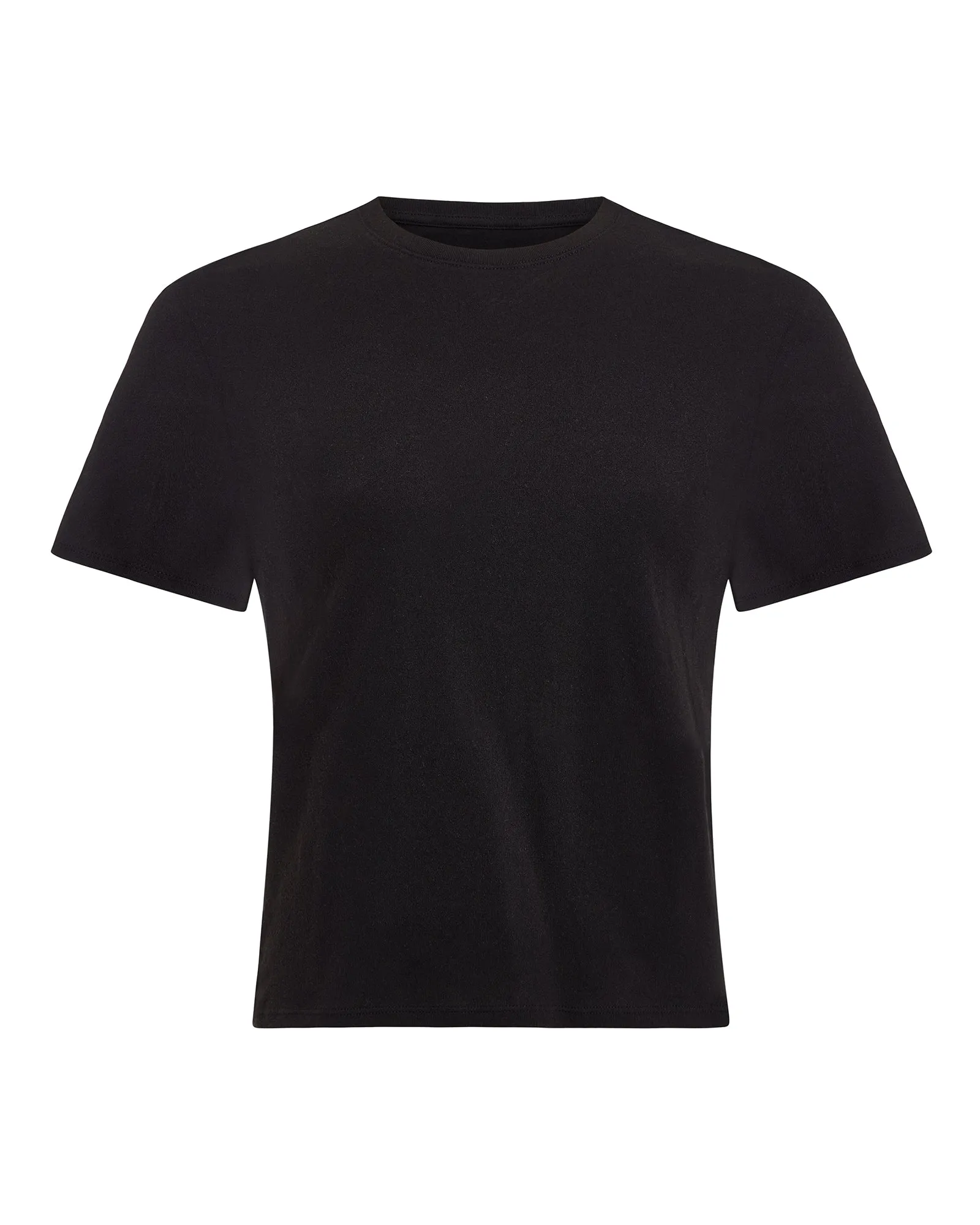 High Torsion Short Sleeve Crew Neck Tee - Black style shift