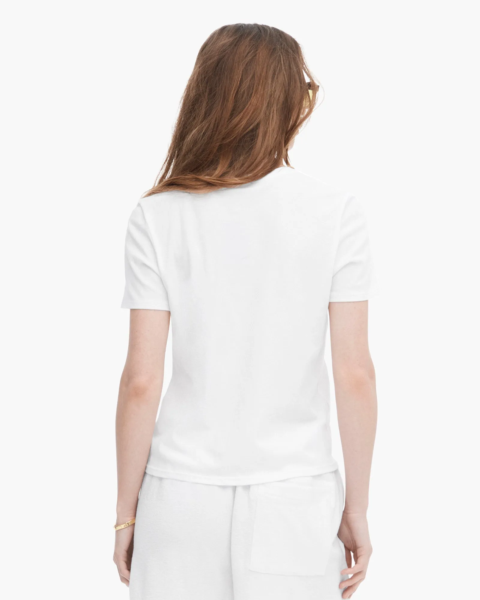 High Torsion Short Sleeve Crew Neck Tee - White feel light