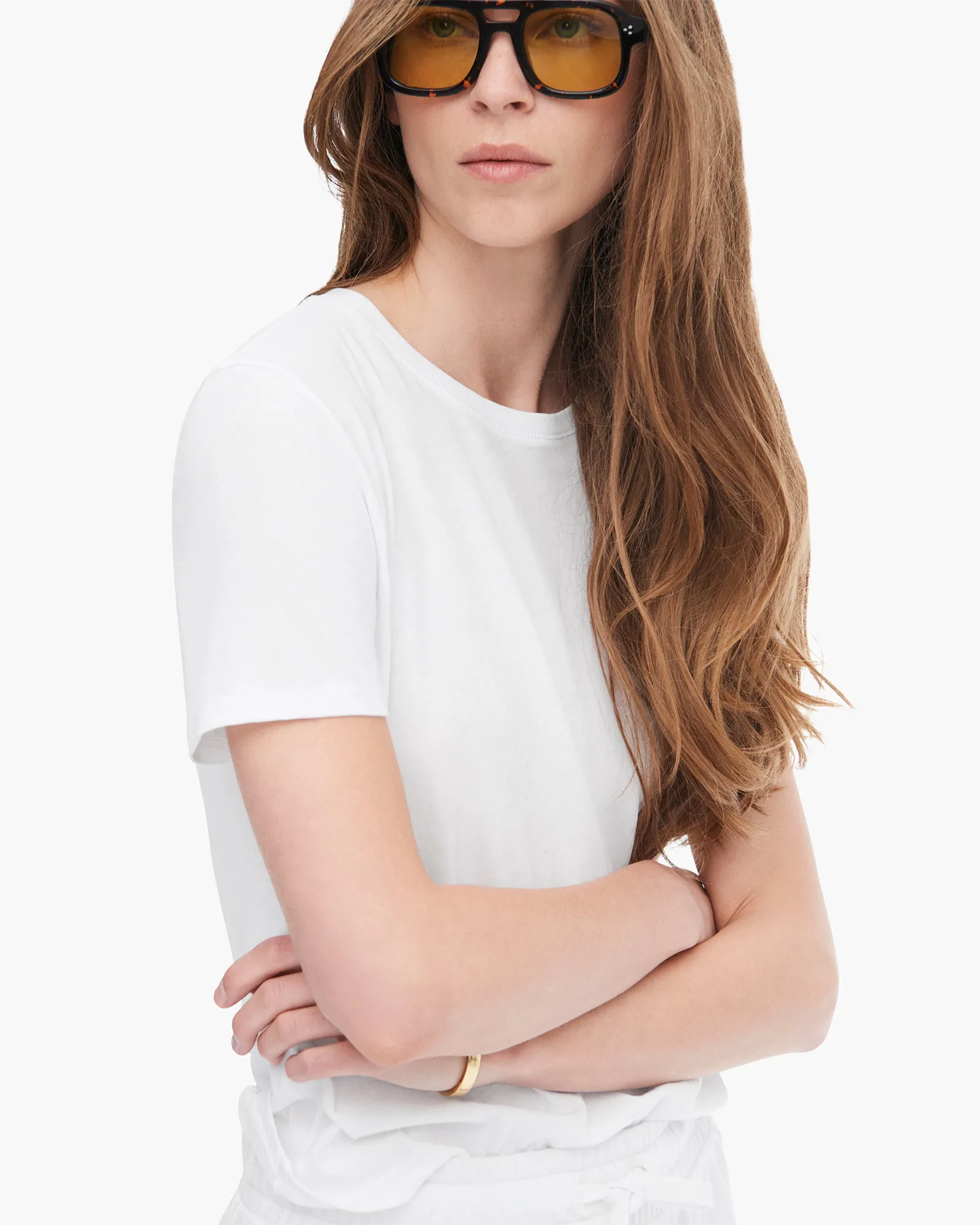 High Torsion Short Sleeve Crew Neck Tee - White chill gear