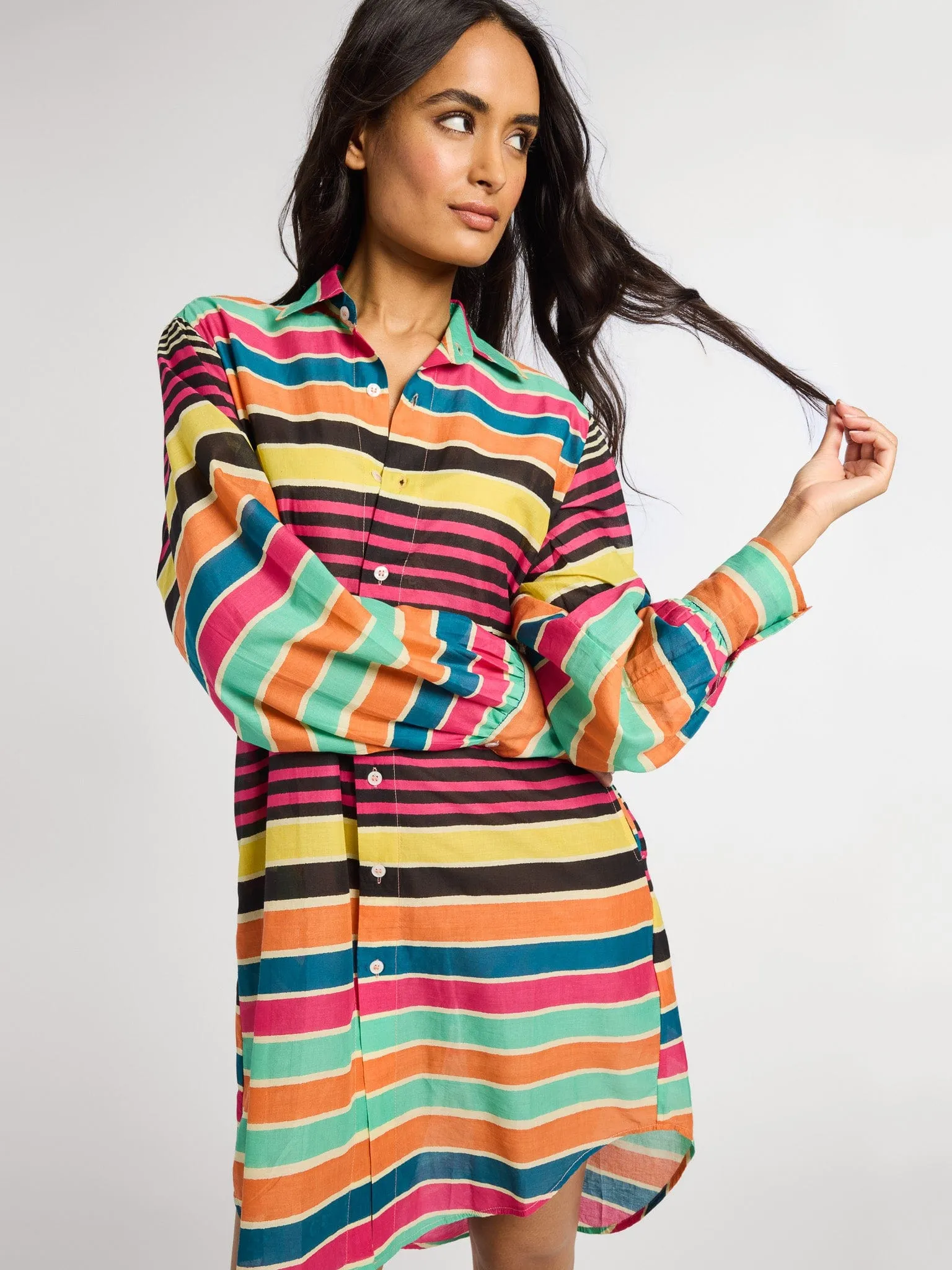 Holly Mini Dress in Ibiza Stripe timeless wear