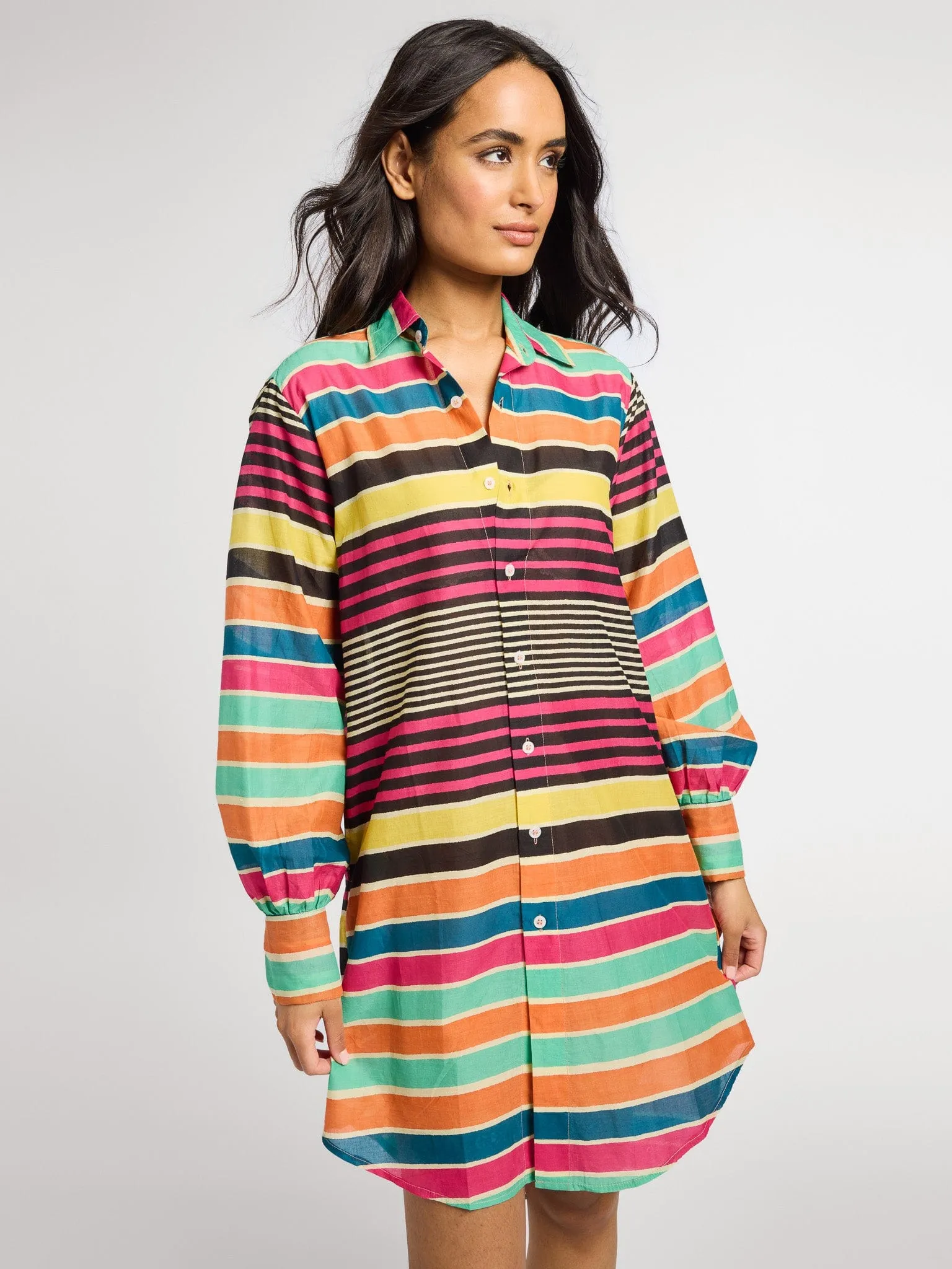 Holly Mini Dress in Ibiza Stripe youthful vibe