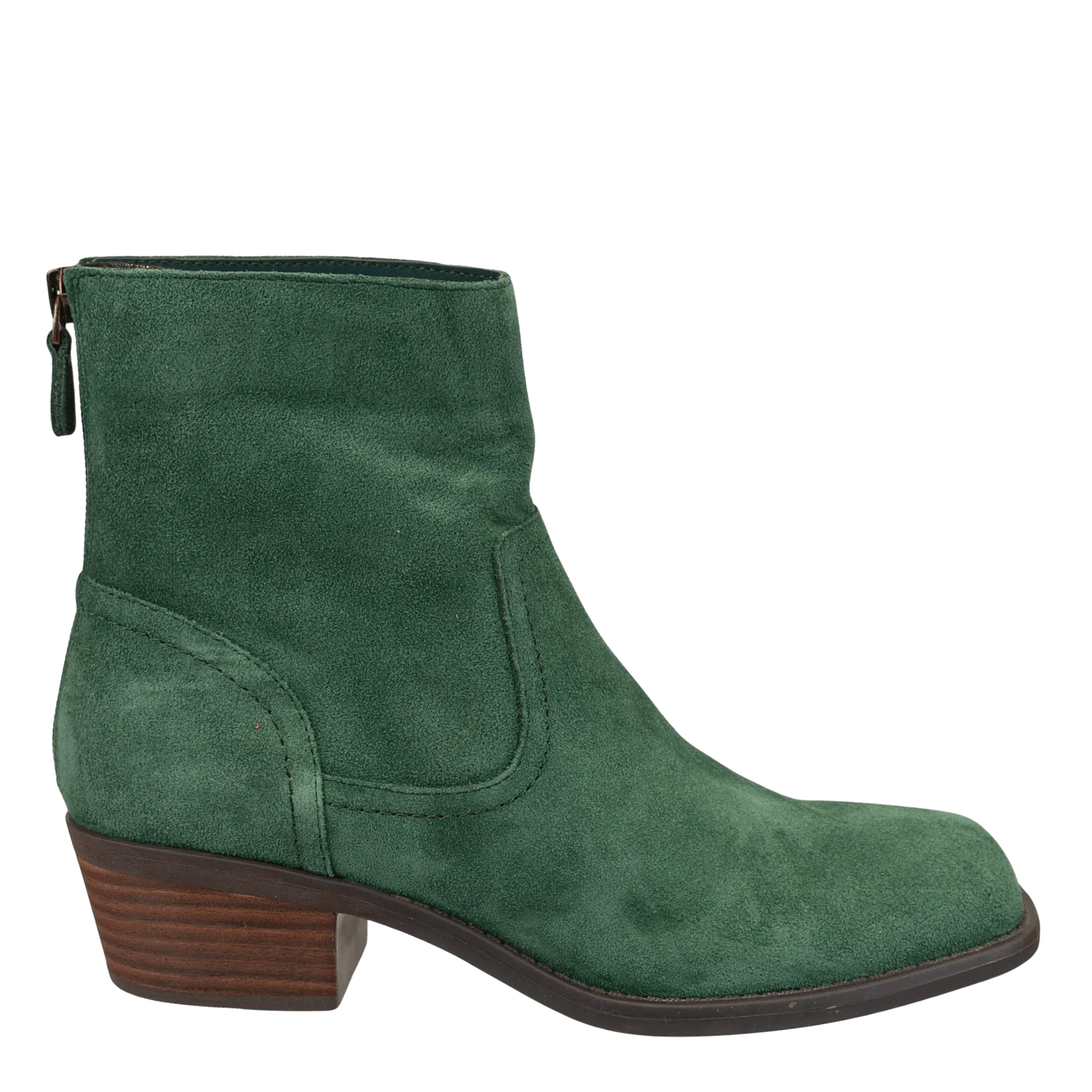 HOMESTEAD in DARK GREEN Heeled Ankle Boots Light cozy