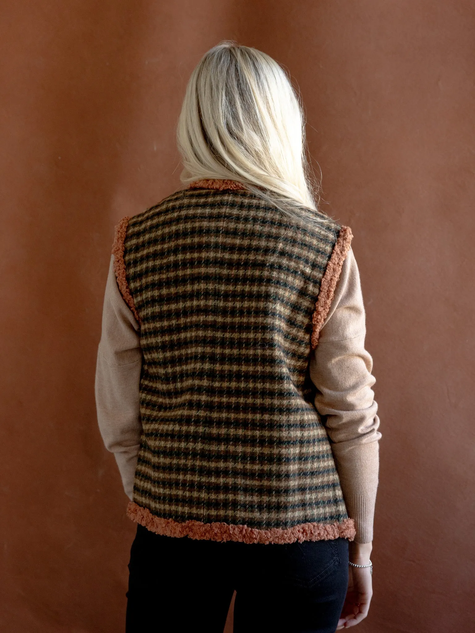 Houndstooth Pocket Vest cloud trail