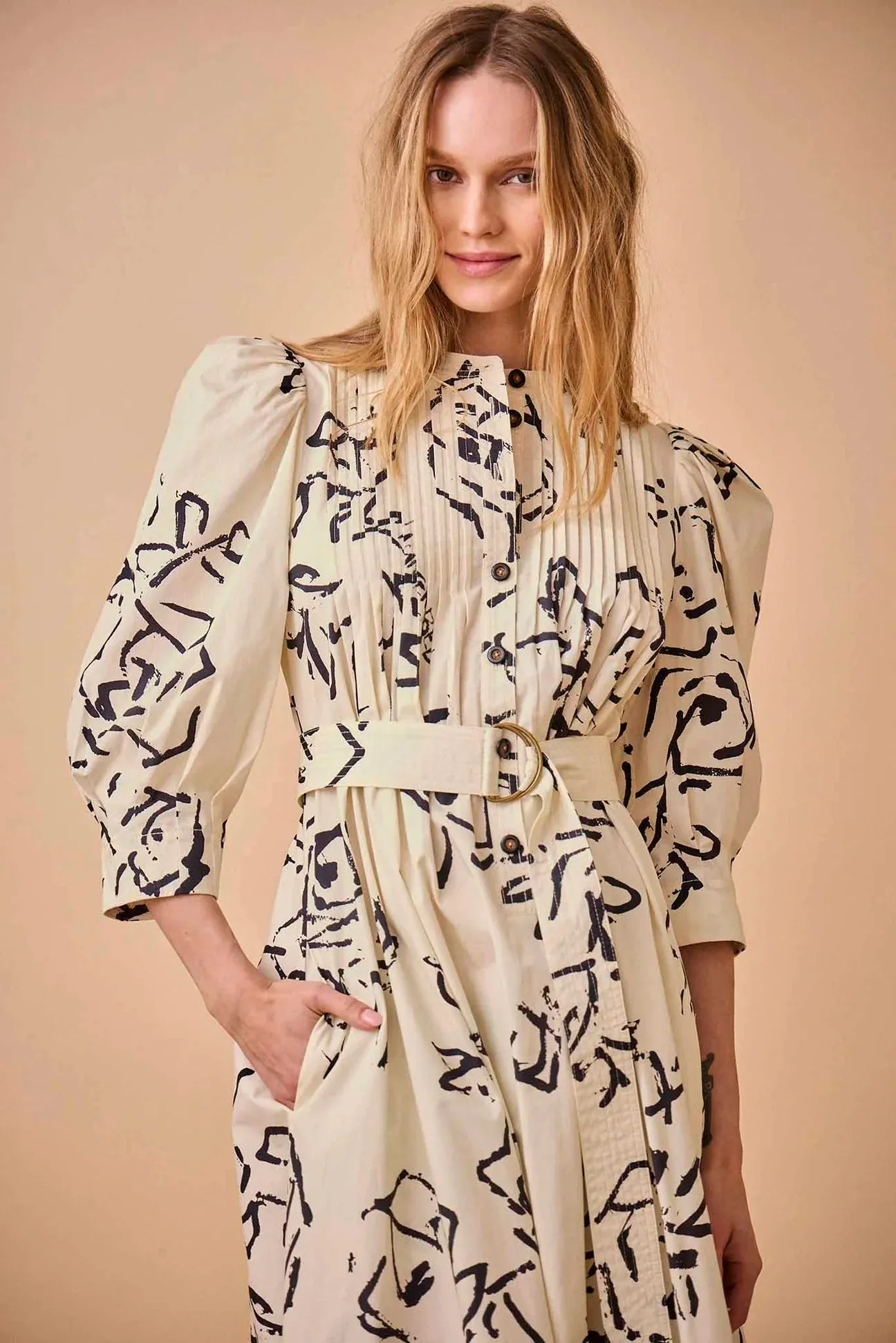 Hunter Bell Lyle Dress Onyx Amaryllis cool mix