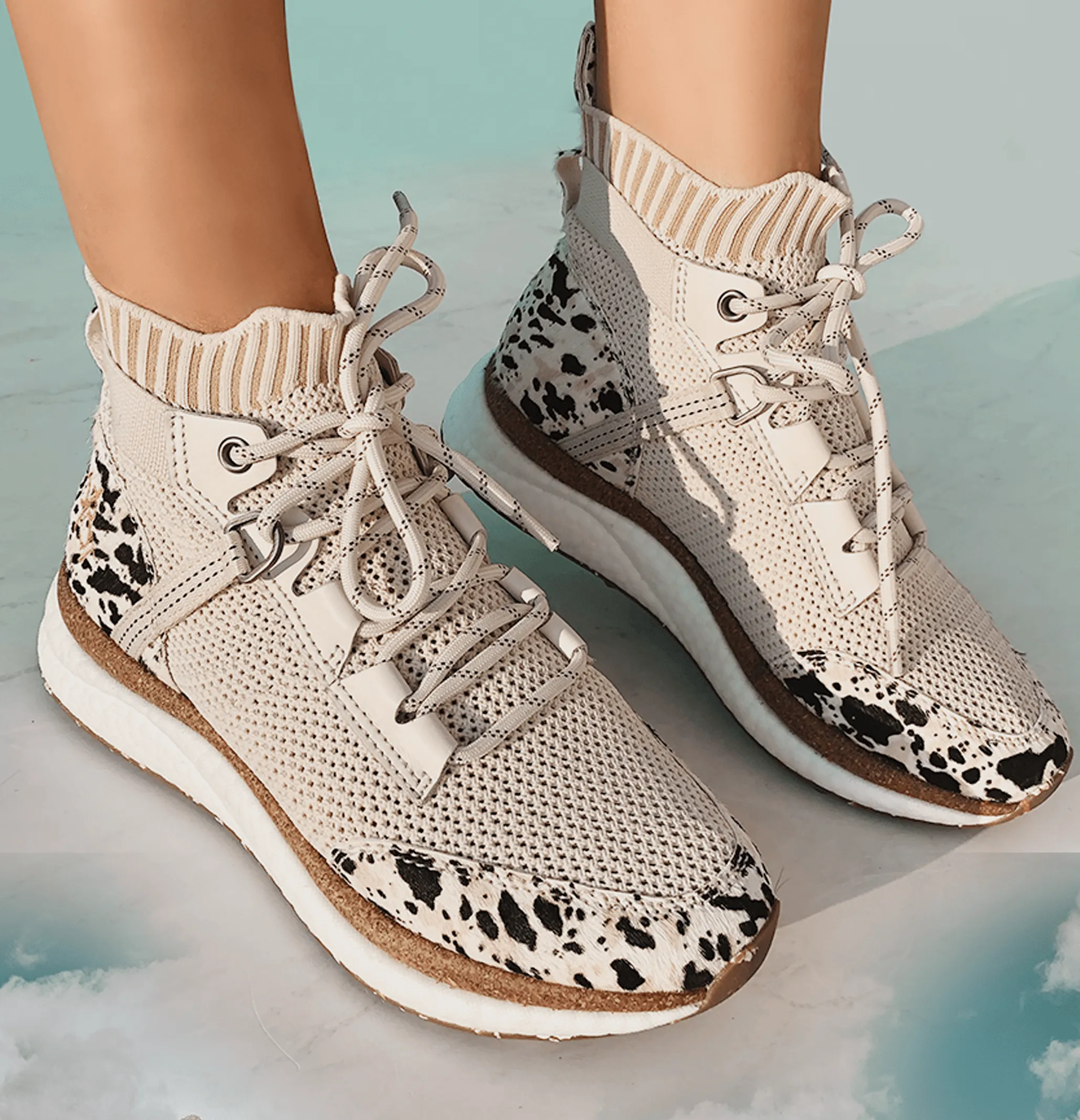 HYBRID in CHAMOIS High Top Sneakers colorful options