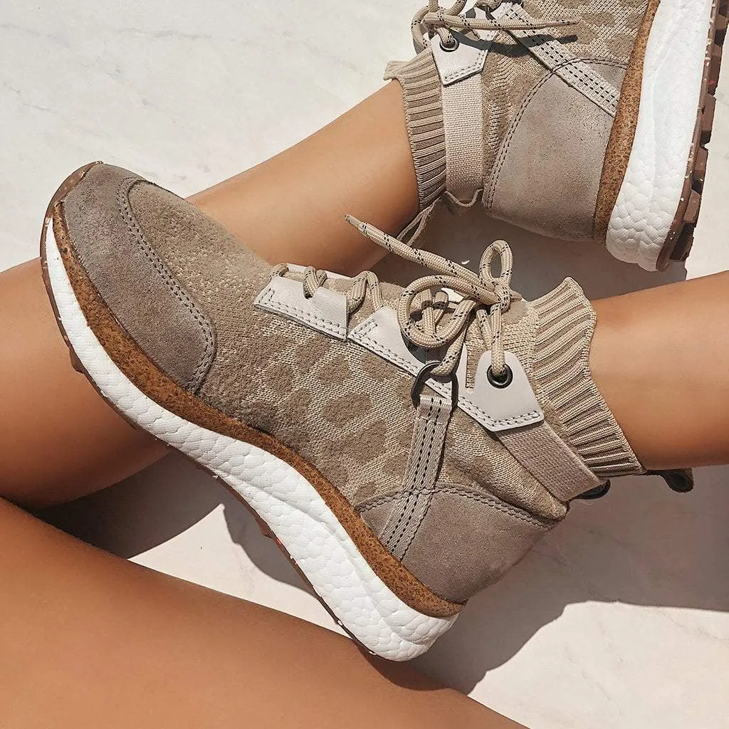 HYBRID in KHAKI High Top Sneakers simple style