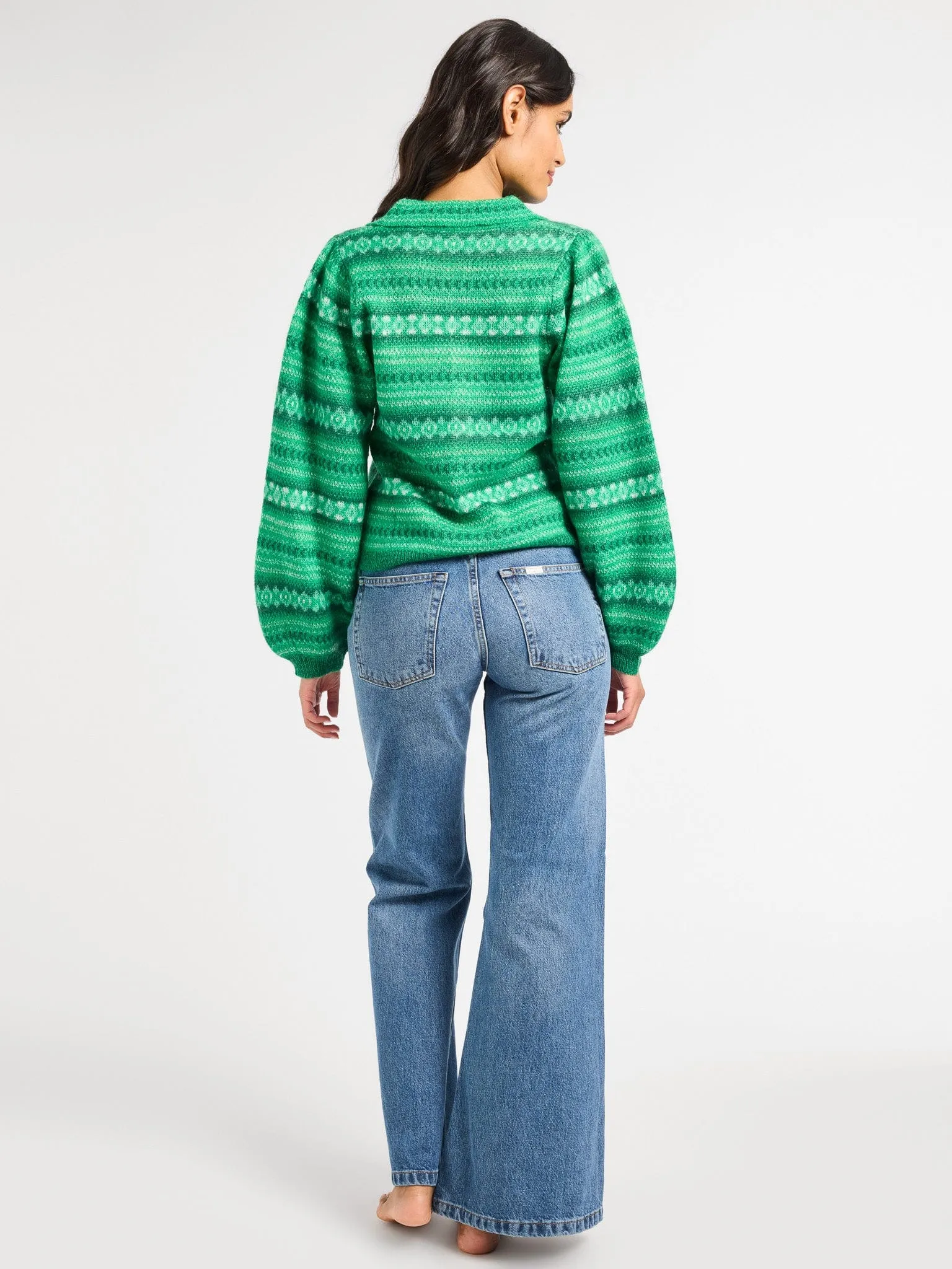 Irene Cardigan in Kelly Fairisle Stay Cool