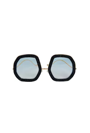 Iris Sunnies - Black Glitter shade mood