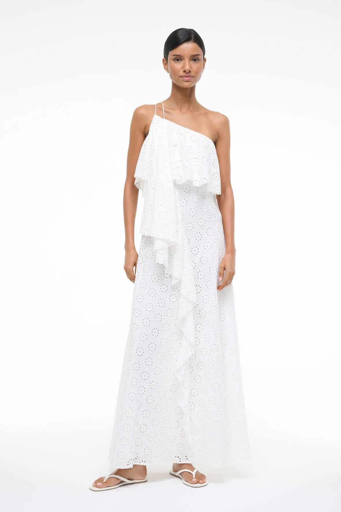 ISA DRESS | WHITE EYELET mix tone