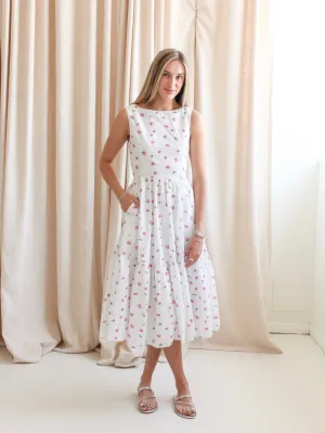 Isla Eyelet Midi Dress cool vibe