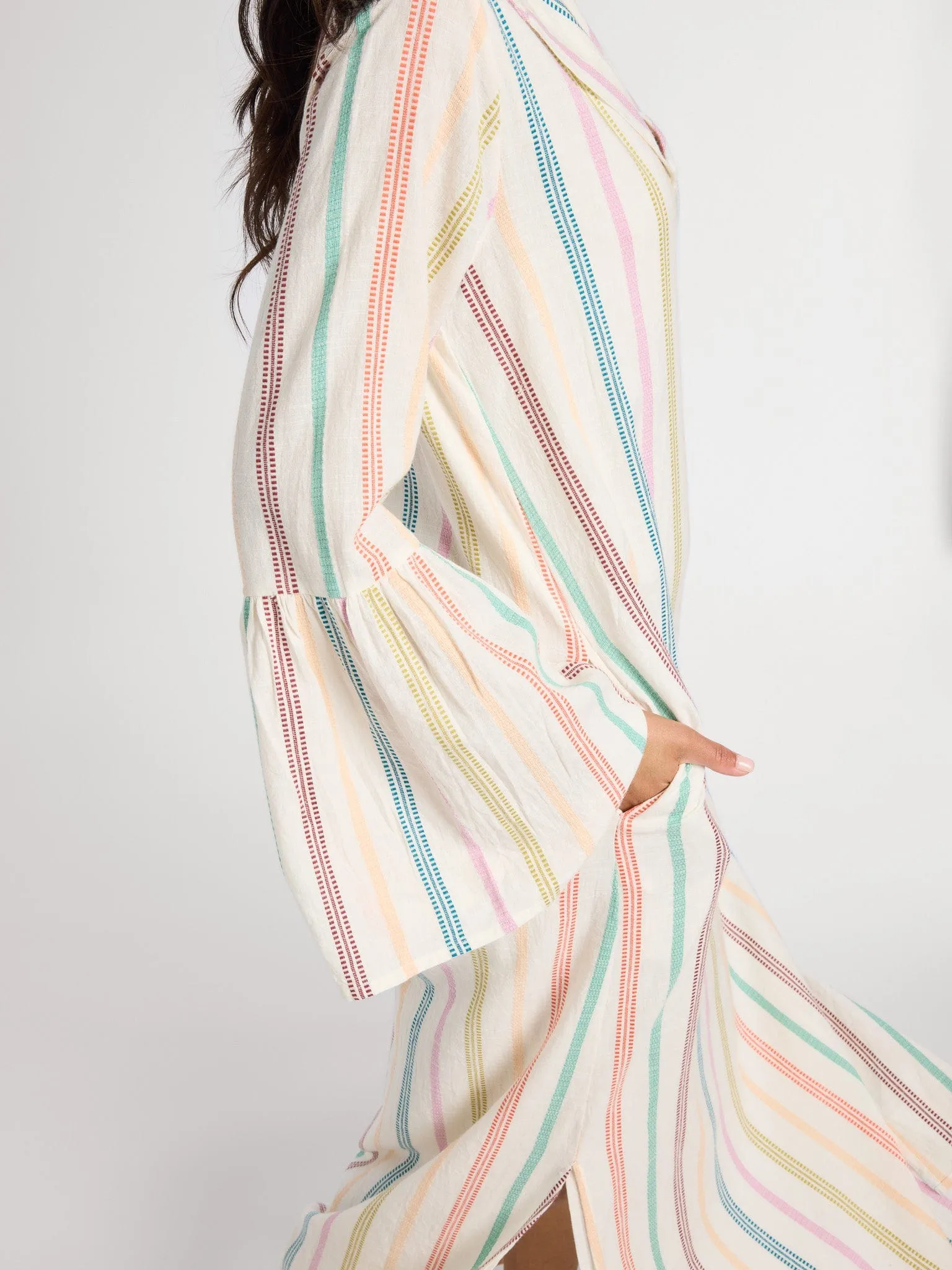 Jacqueline Dress in Mallorca Stripe cozy edit