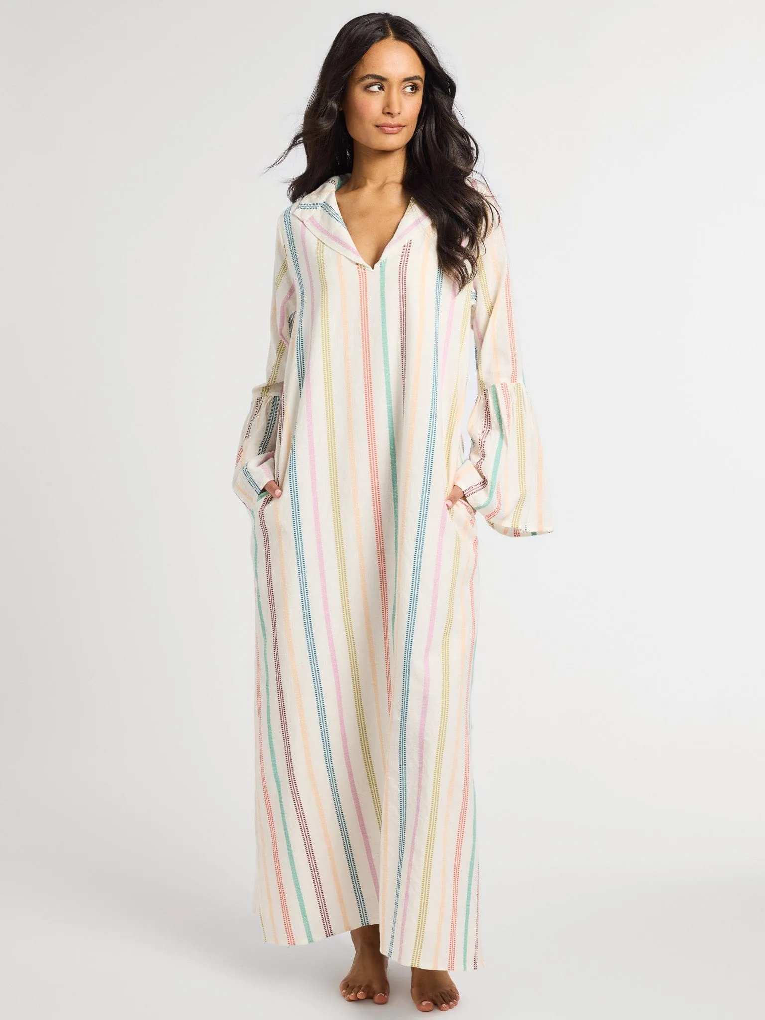 Jacqueline Dress in Mallorca Stripe light wrap