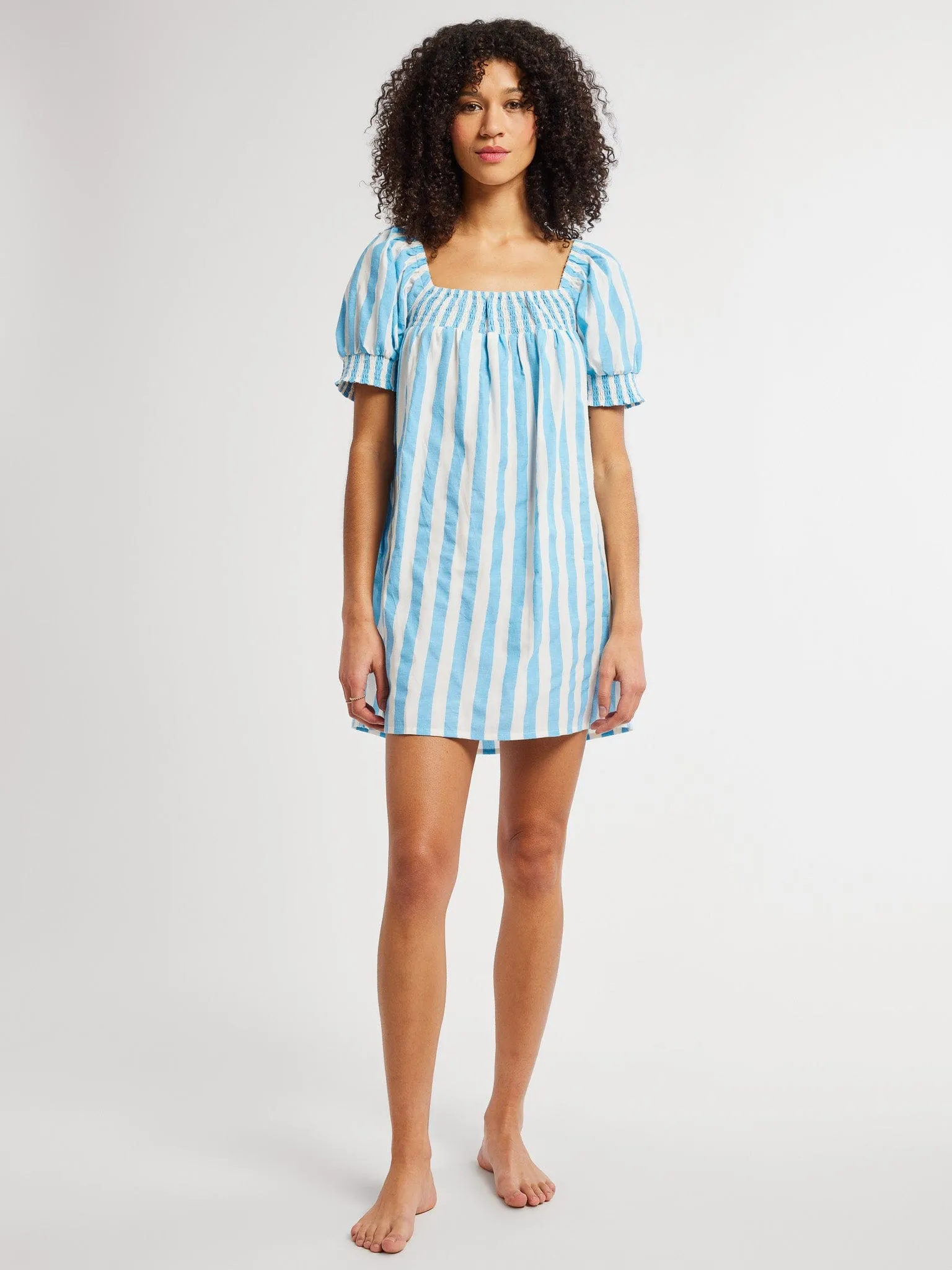 Jane Dress in Atoll Stripe luxury ease