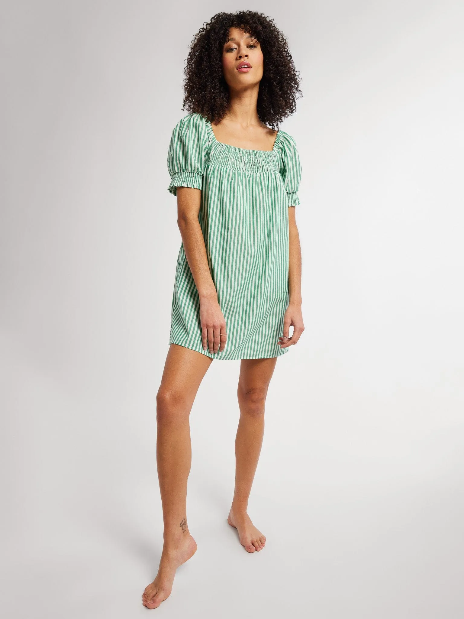 Jane Dress in Kelly Stripe minimalist feel