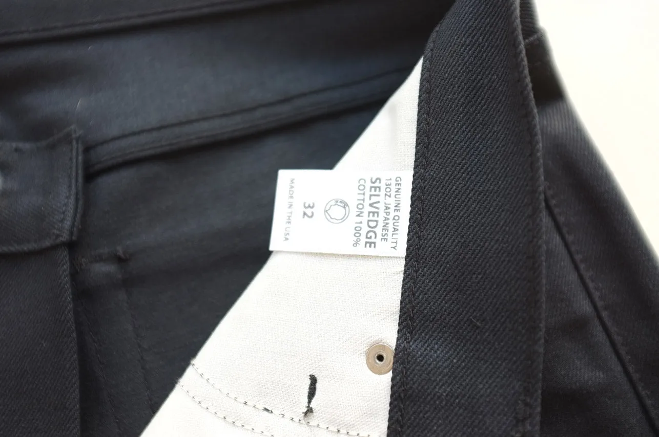 Japanese Jet Black | Slim Straight Selvedge Denim multi function