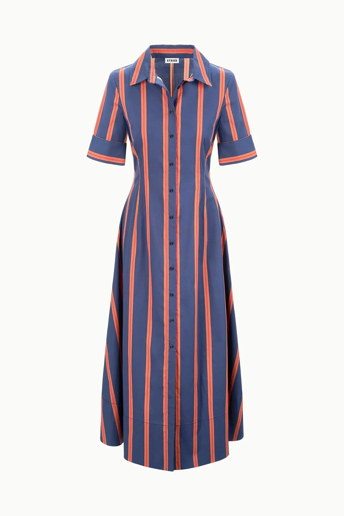 JOAN DRESS | RAILROAD STRIPE polished edge