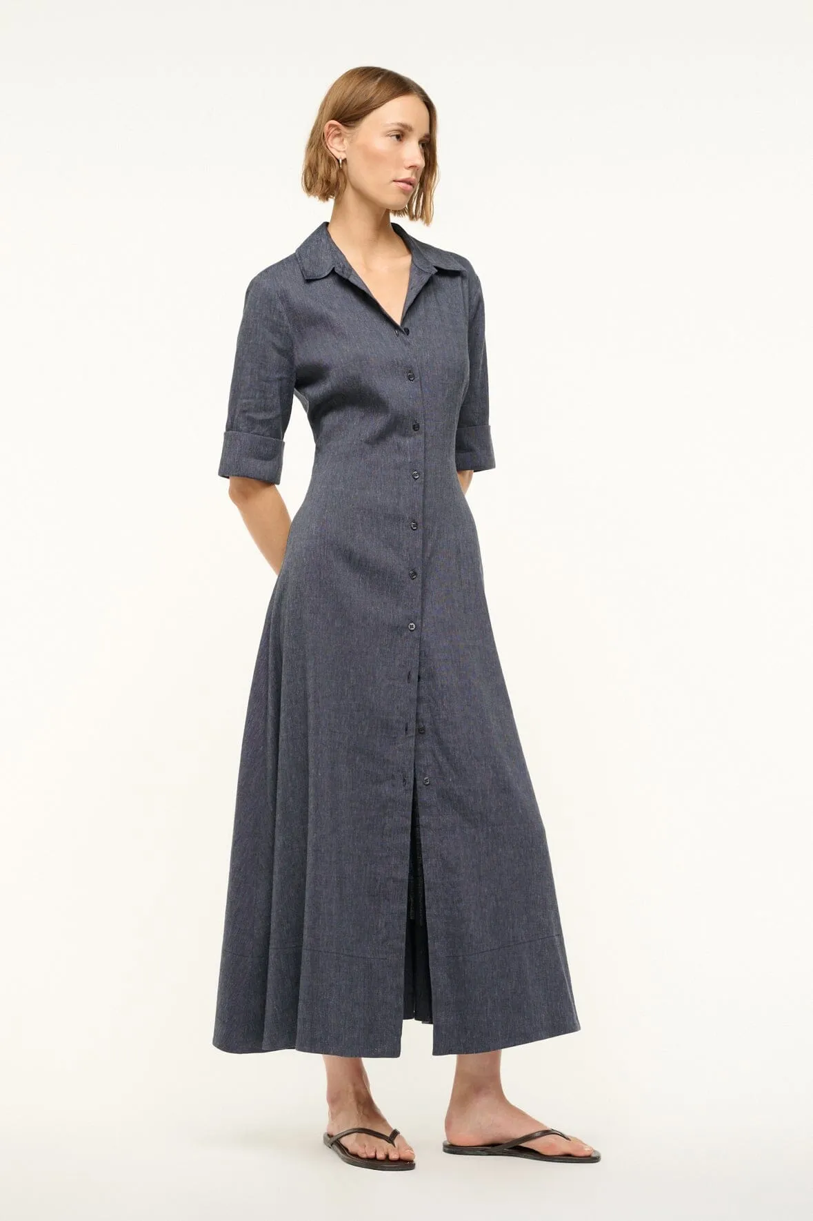 JOAN LINEN DRESS | CHAMBRAY weekend mode