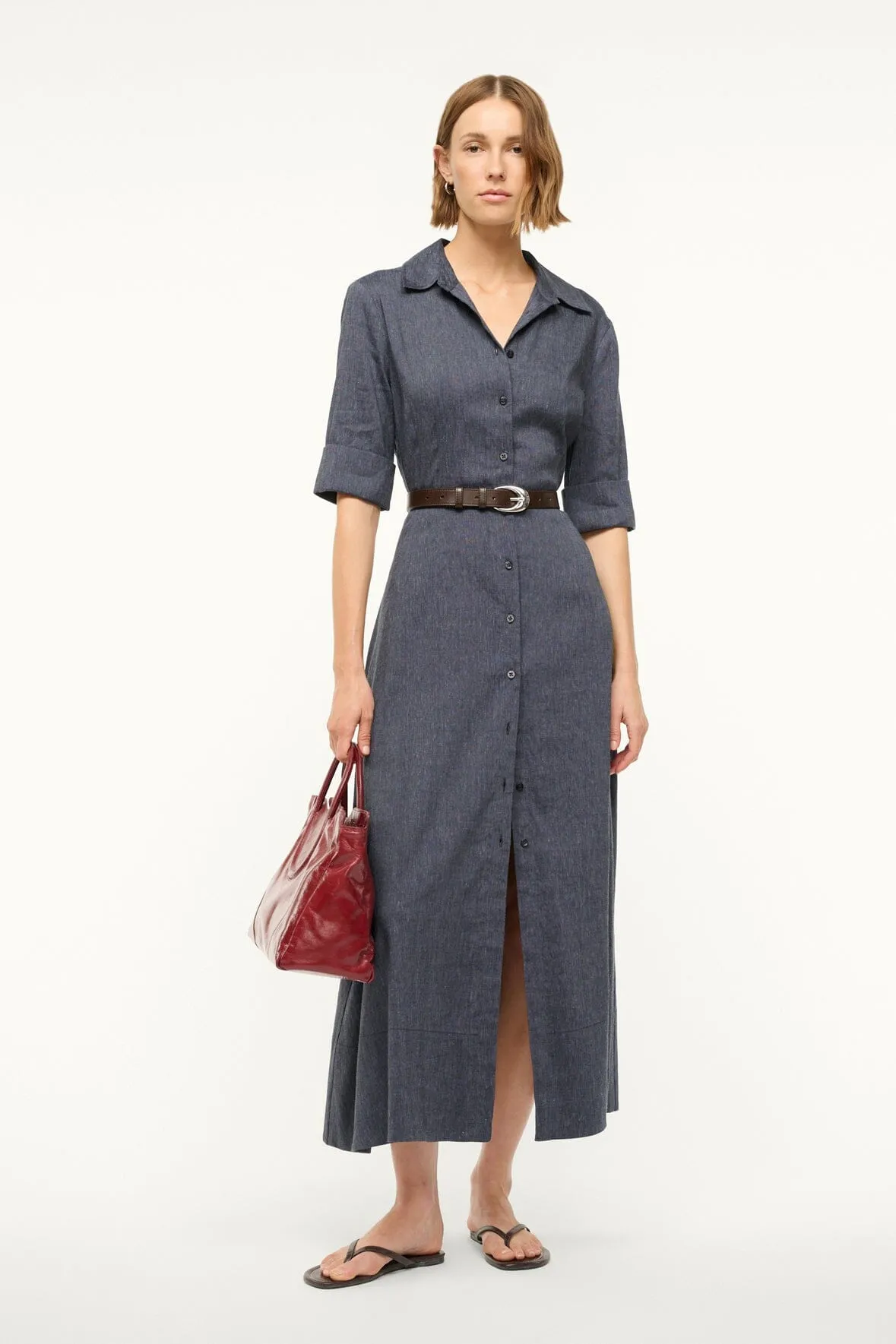 JOAN LINEN DRESS | CHAMBRAY cool vibe