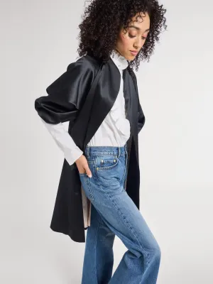 Josephine Coat in Black Satin inner peace