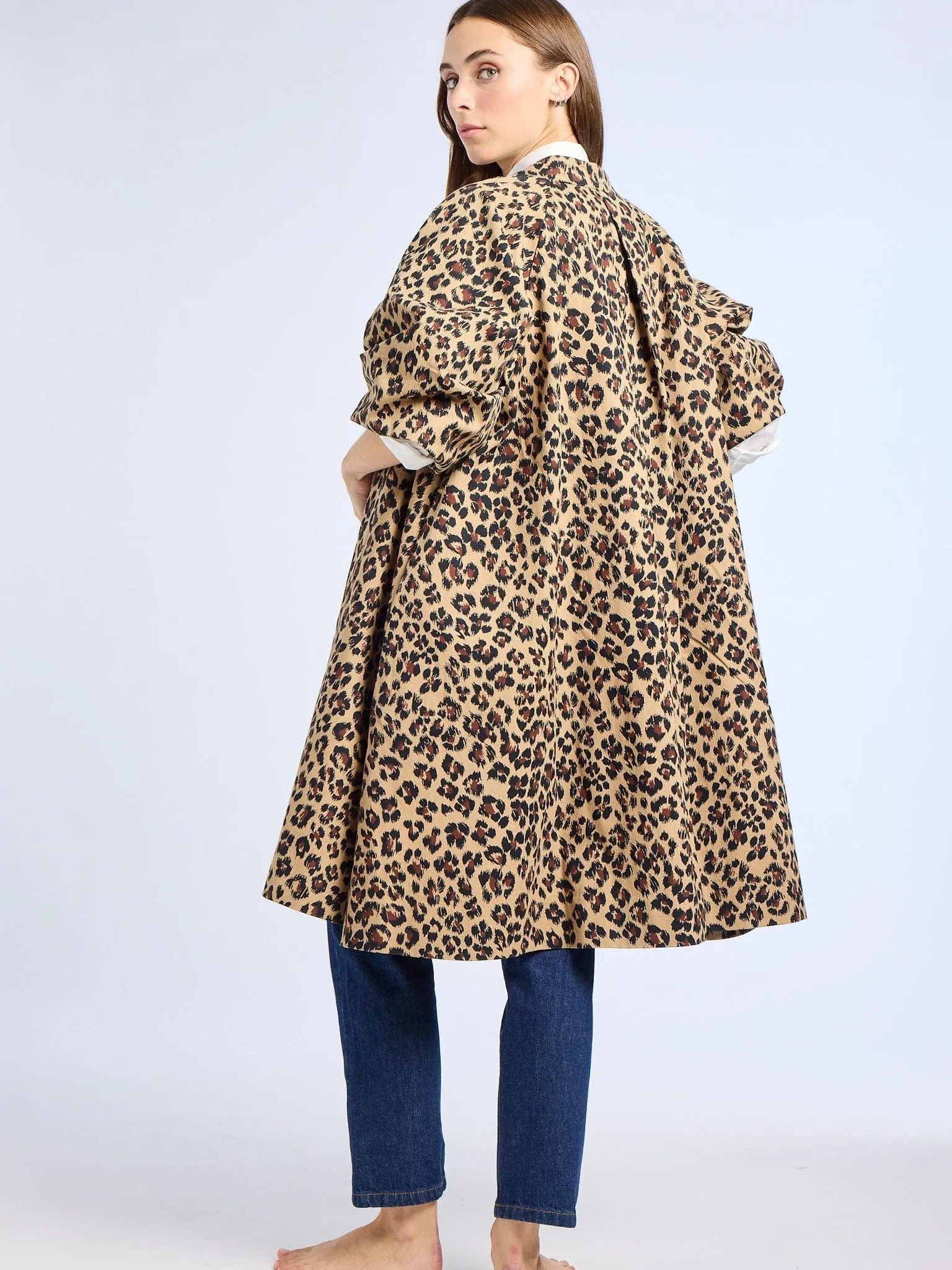 Josephine Coat in Cheetah sand trace
