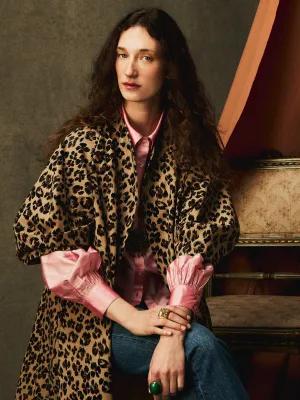 Josephine Coat in Cheetah wide trail