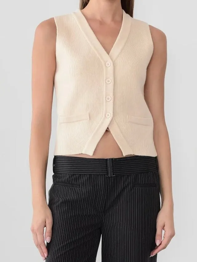 Julia Button Vest Snow Ready