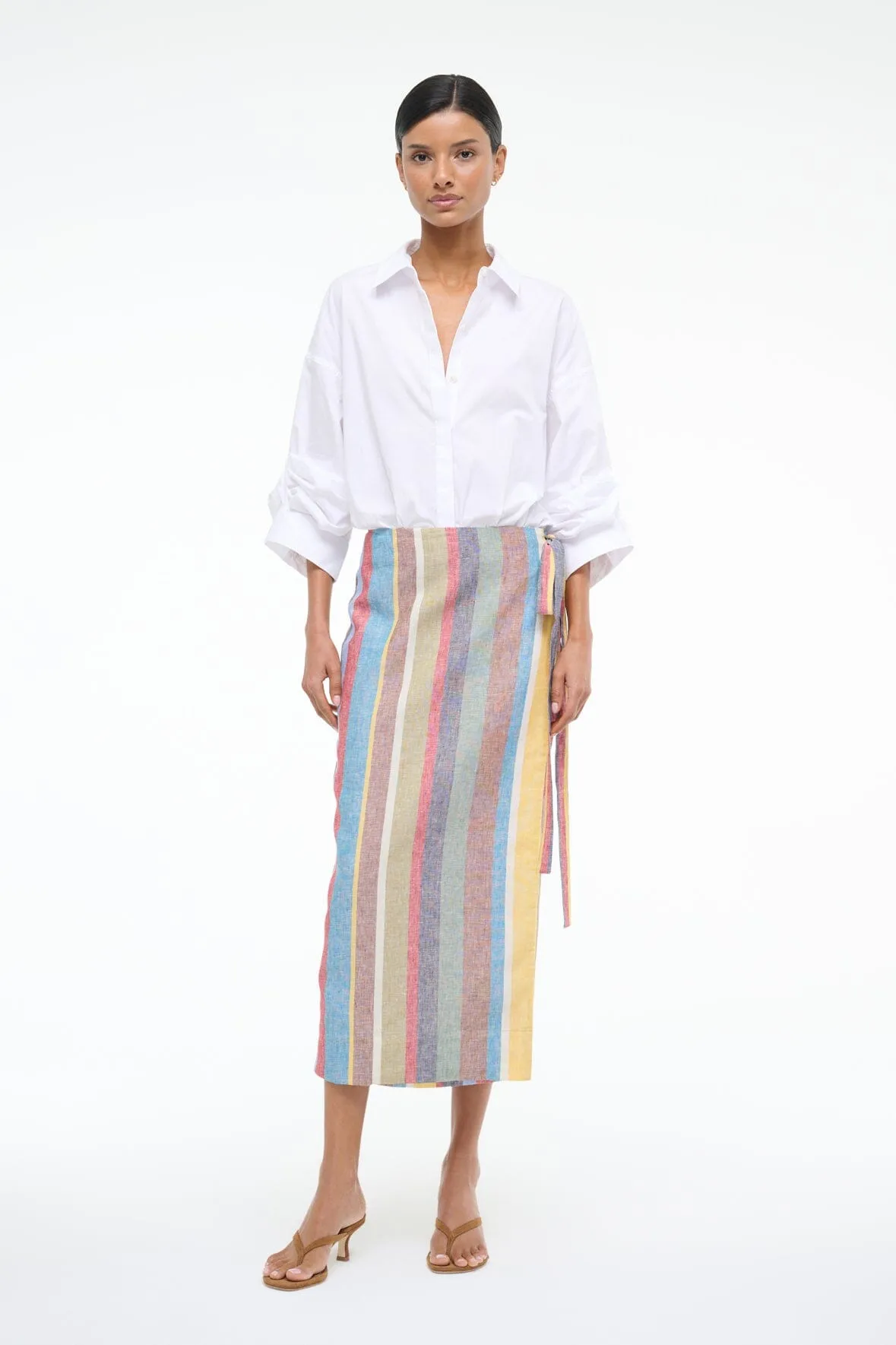 KAITLIN LINEN SKIRT | MARKET STRIPE urban feel