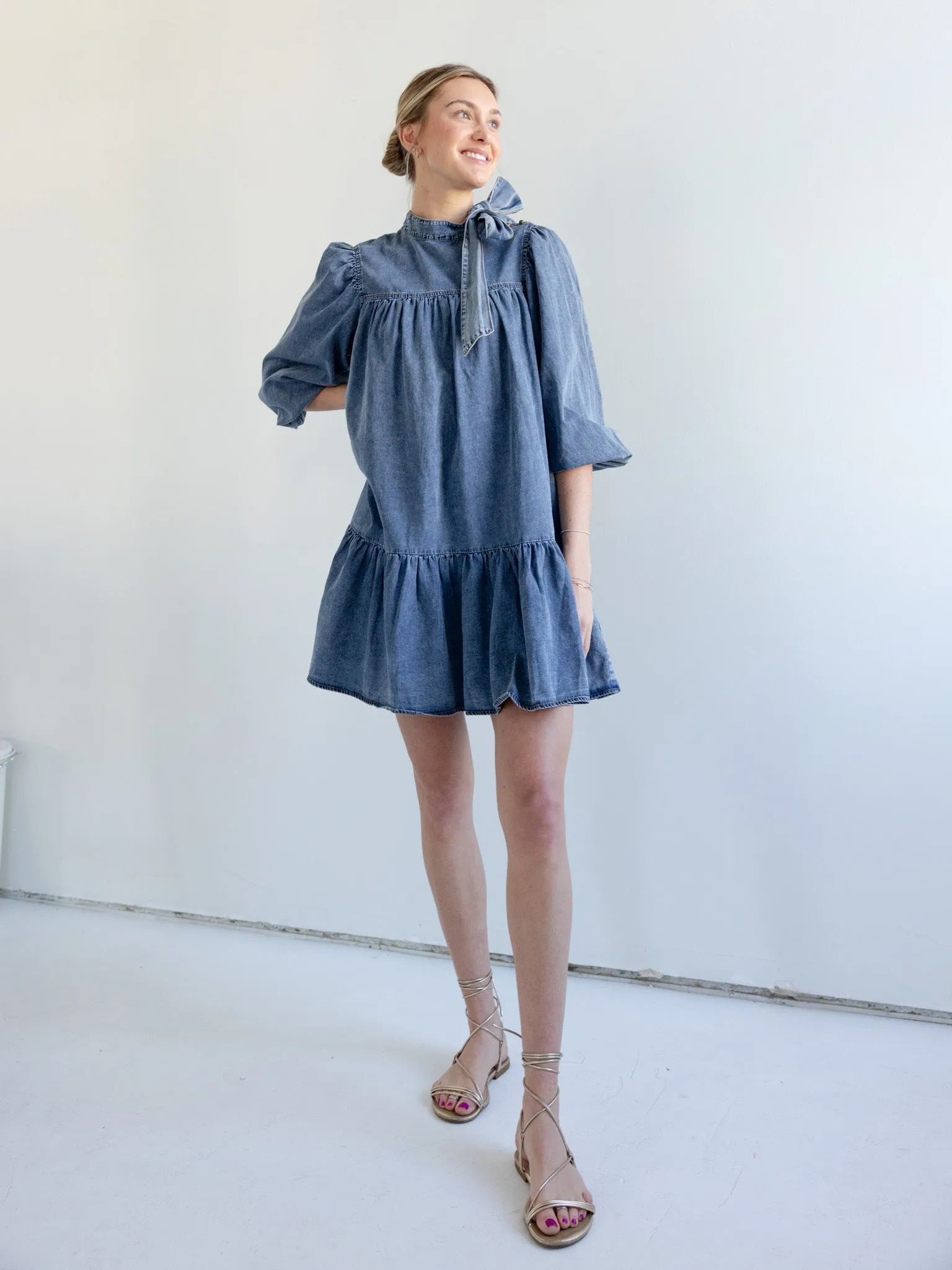 Kennedy Denim Mini Dress light elegance