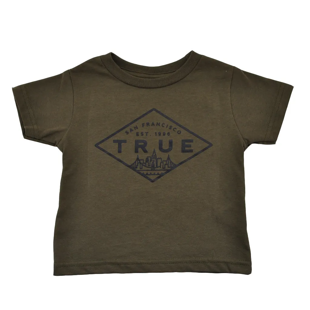 Kids True Established T-Shirt Olive classic design