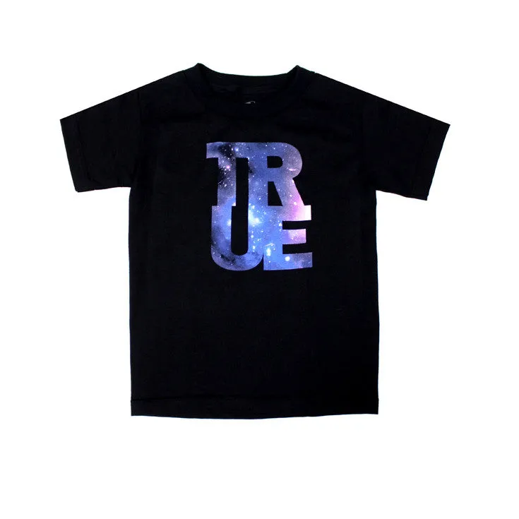 Kids True Logo Galaxy T-Shirt Black weekend casual