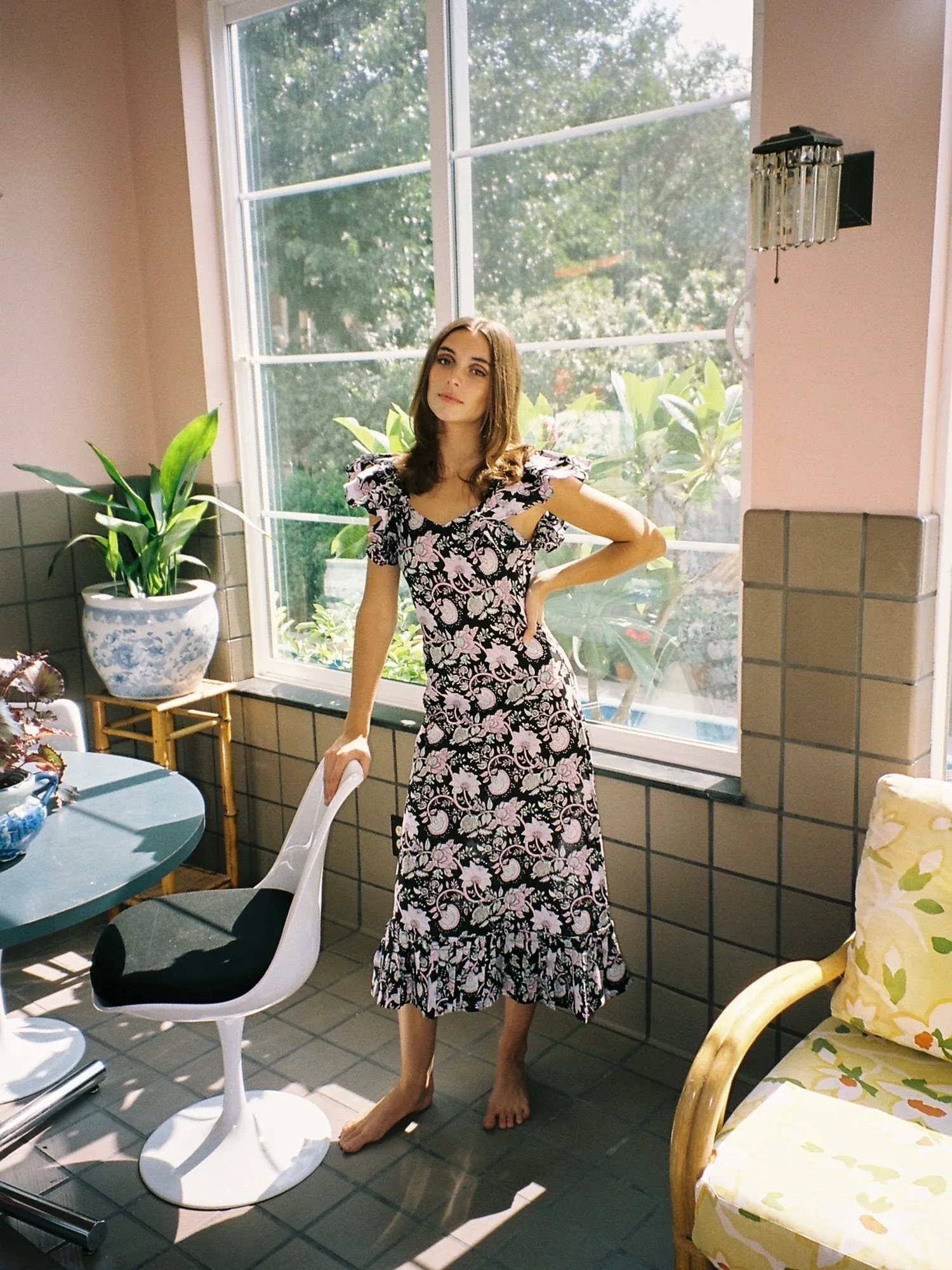 Klara Dress in Tropical Night sleek edge