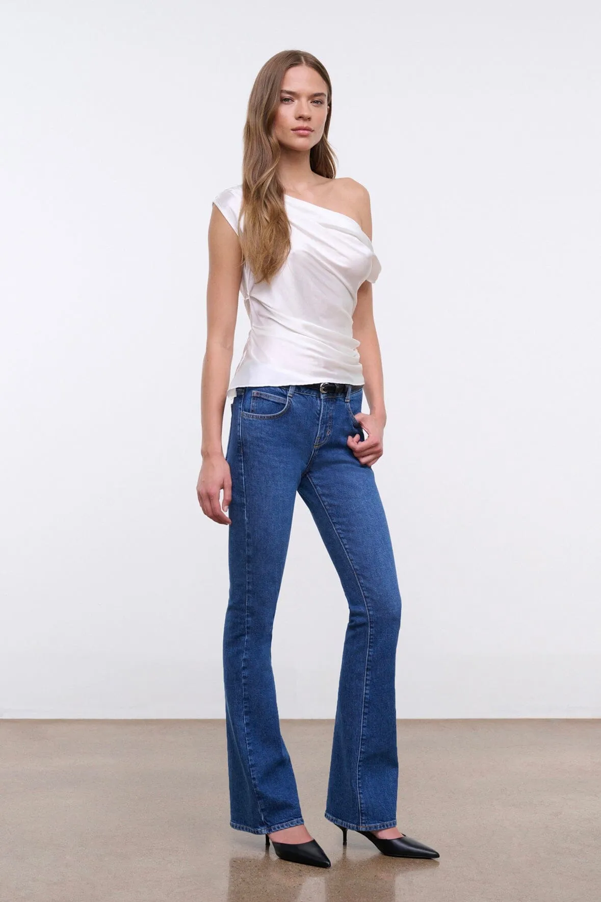 KYLE STRETCH FLARE JEAN | STONE BLUE flexible versatile