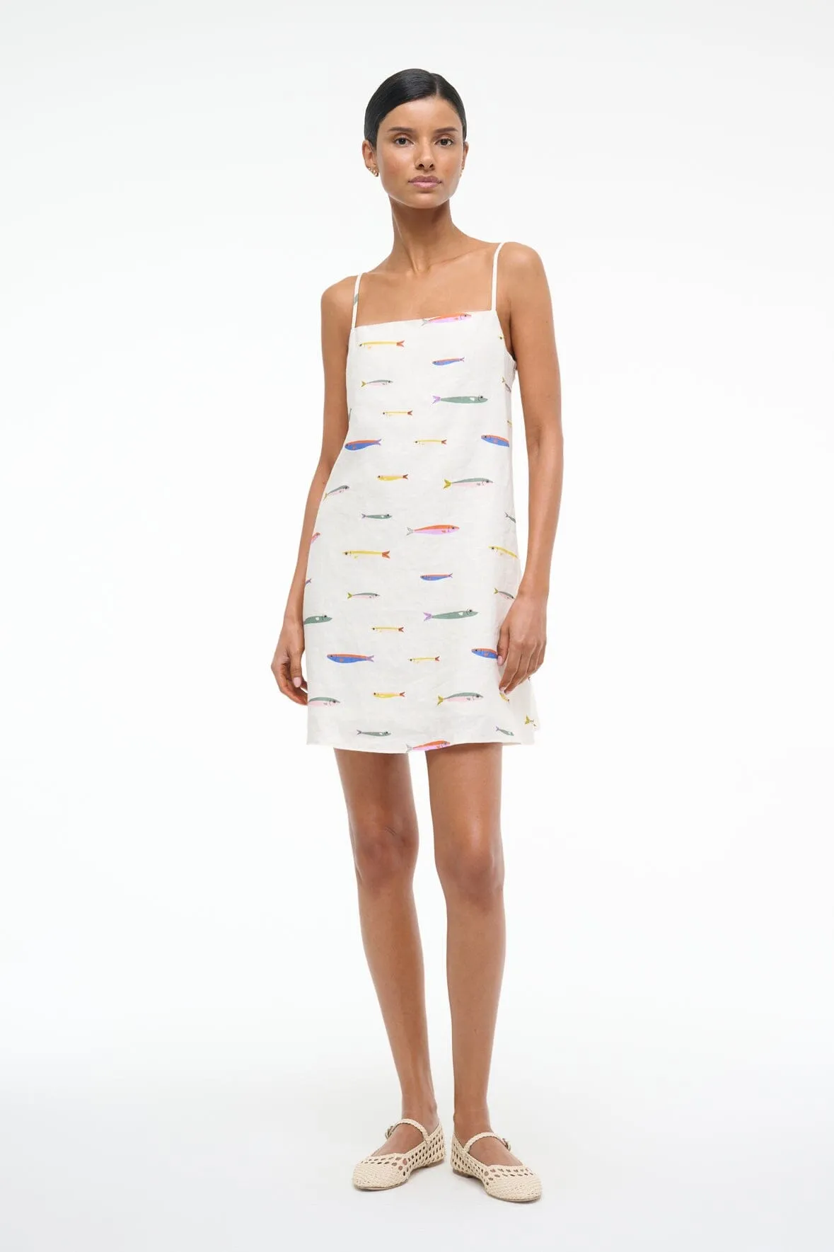 LAURA LINEN MINI DRESS | POP SARDINES IVORY travel light
