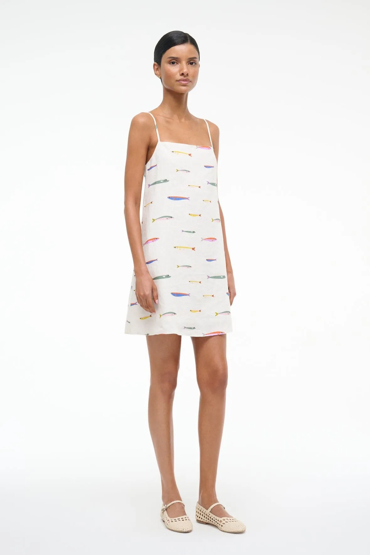 LAURA LINEN MINI DRESS | POP SARDINES IVORY light layer