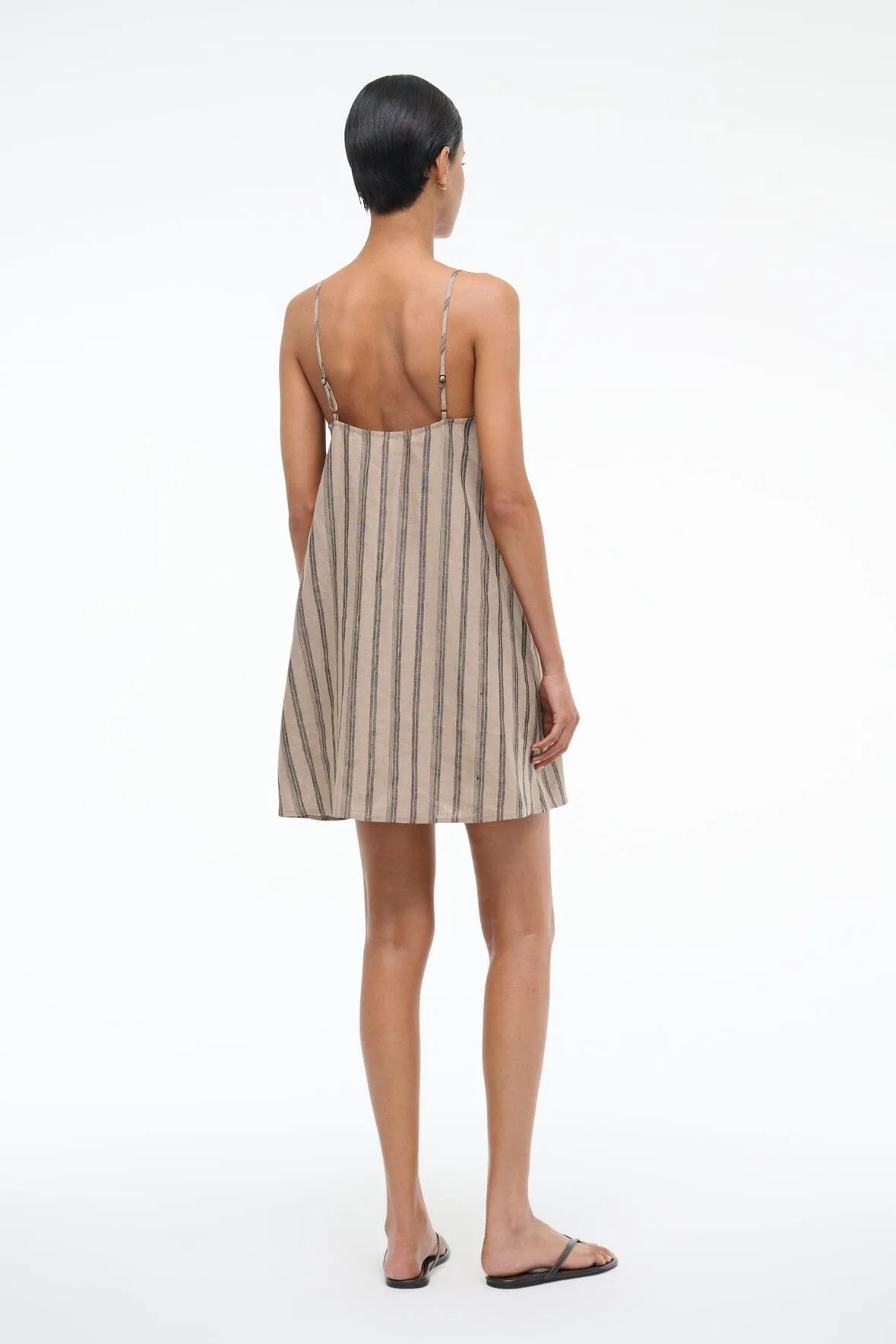 LAURA LINEN MINI DRESS | SAHARA STRIPE office wear