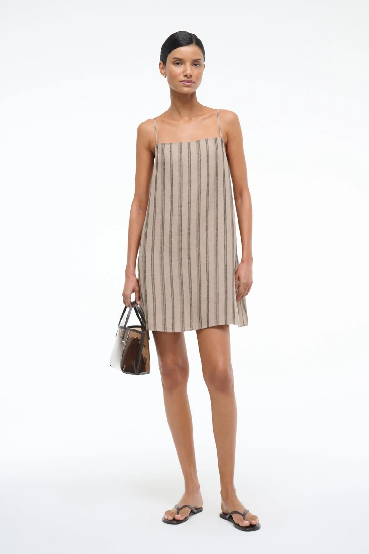 LAURA LINEN MINI DRESS | SAHARA STRIPE elegant mode