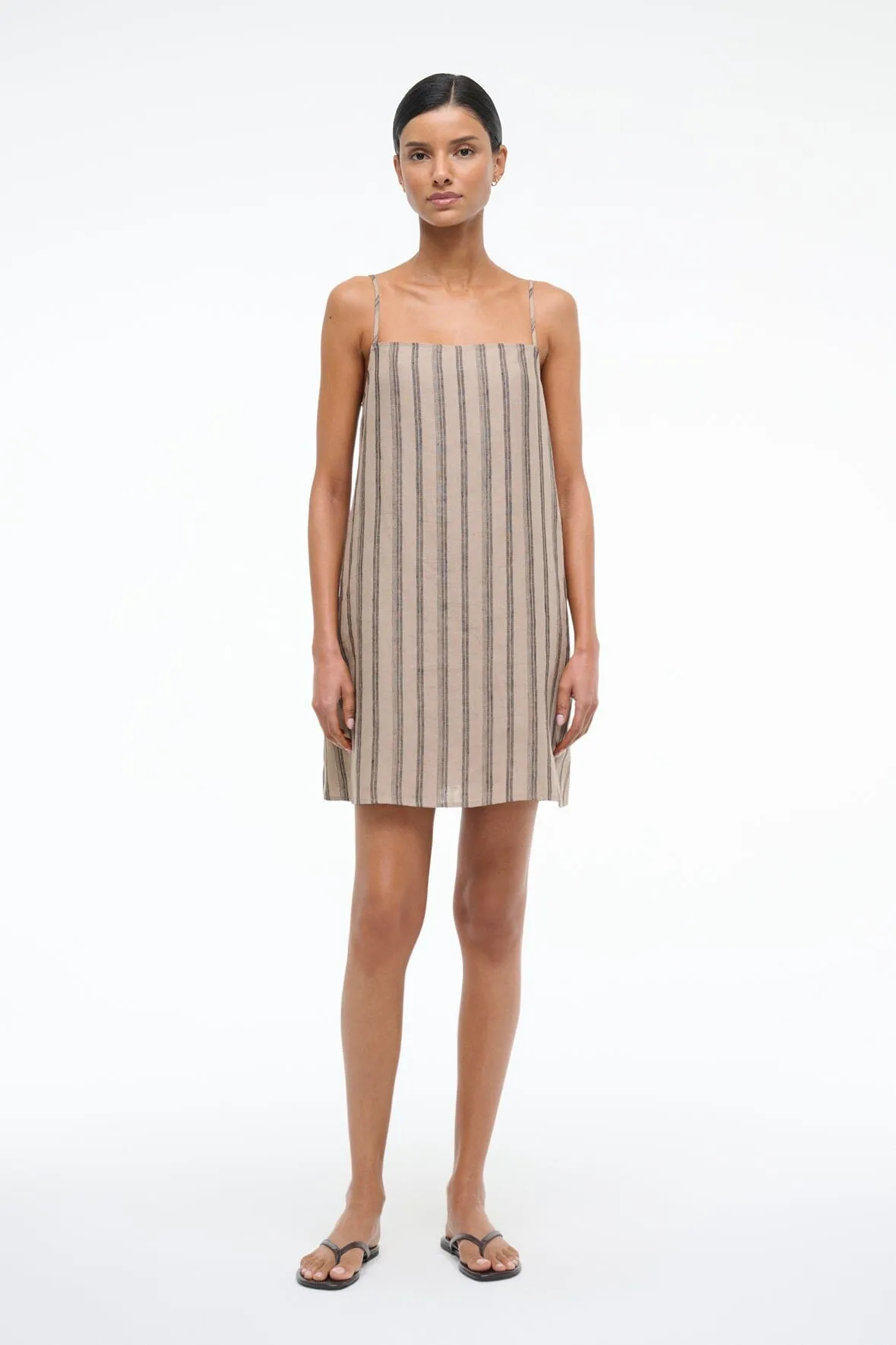 LAURA LINEN MINI DRESS | SAHARA STRIPE summer outfit