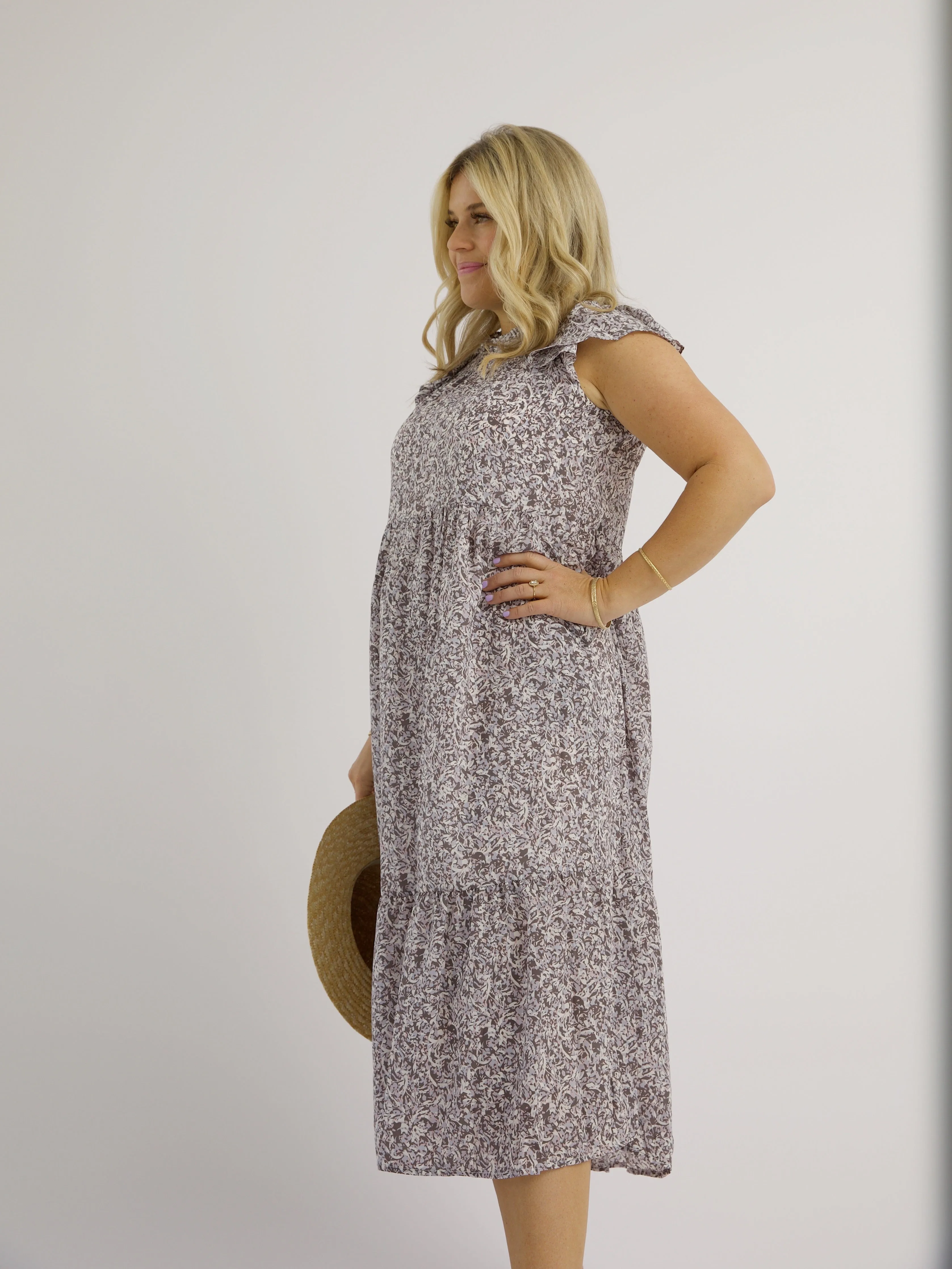 Lavender Ruffle Dress weekend chill