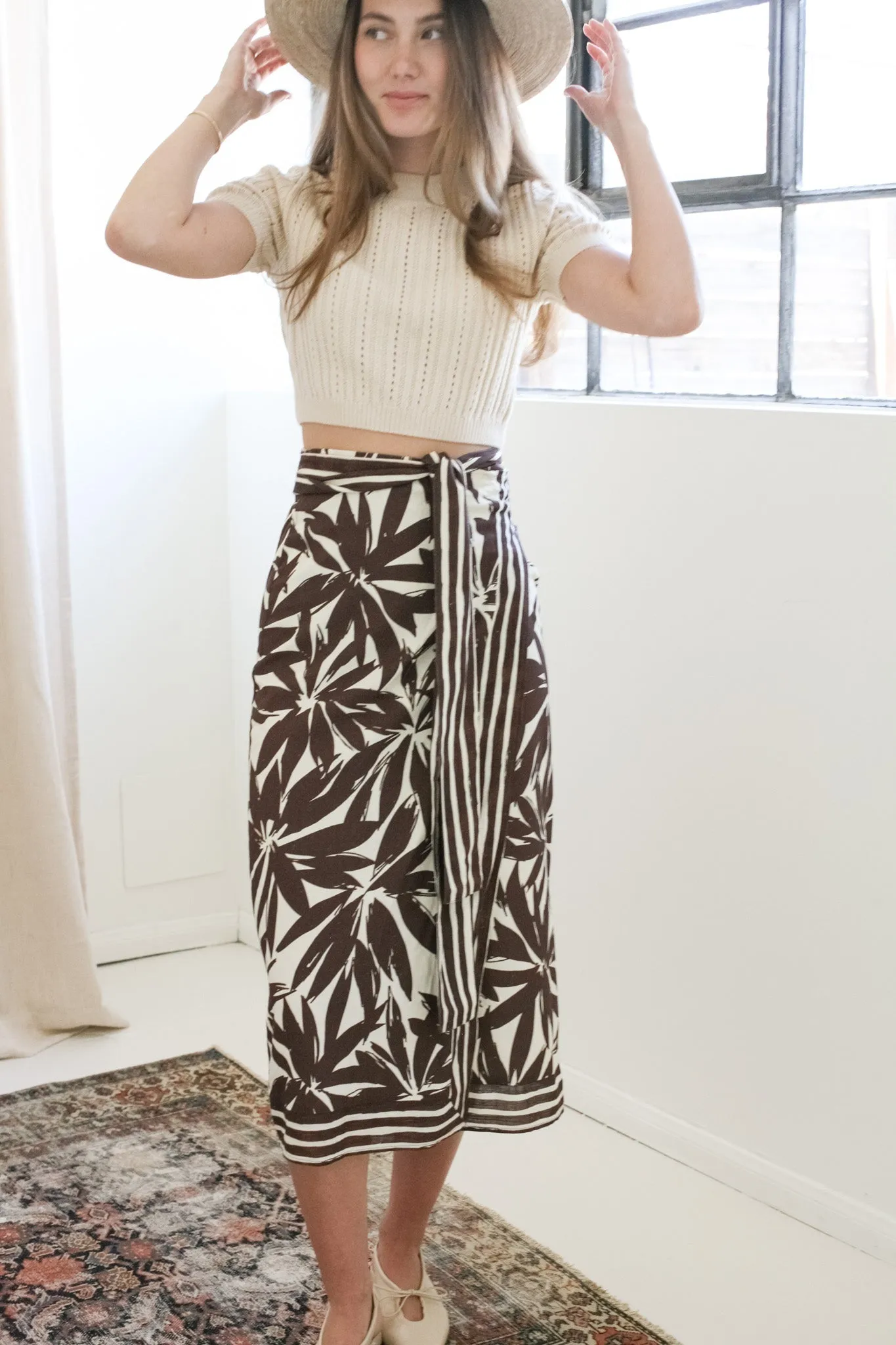Layla Linen Wrap Skirt school days