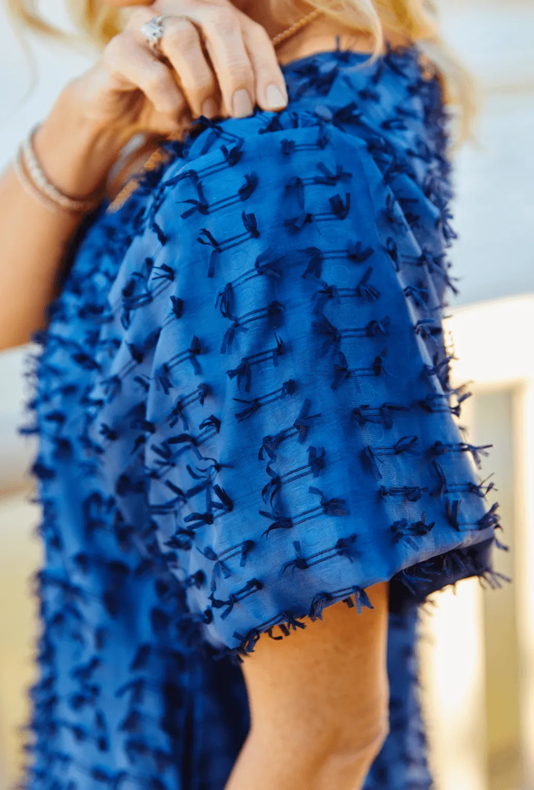 Le V Kaftan  - Navy Bows modern muse