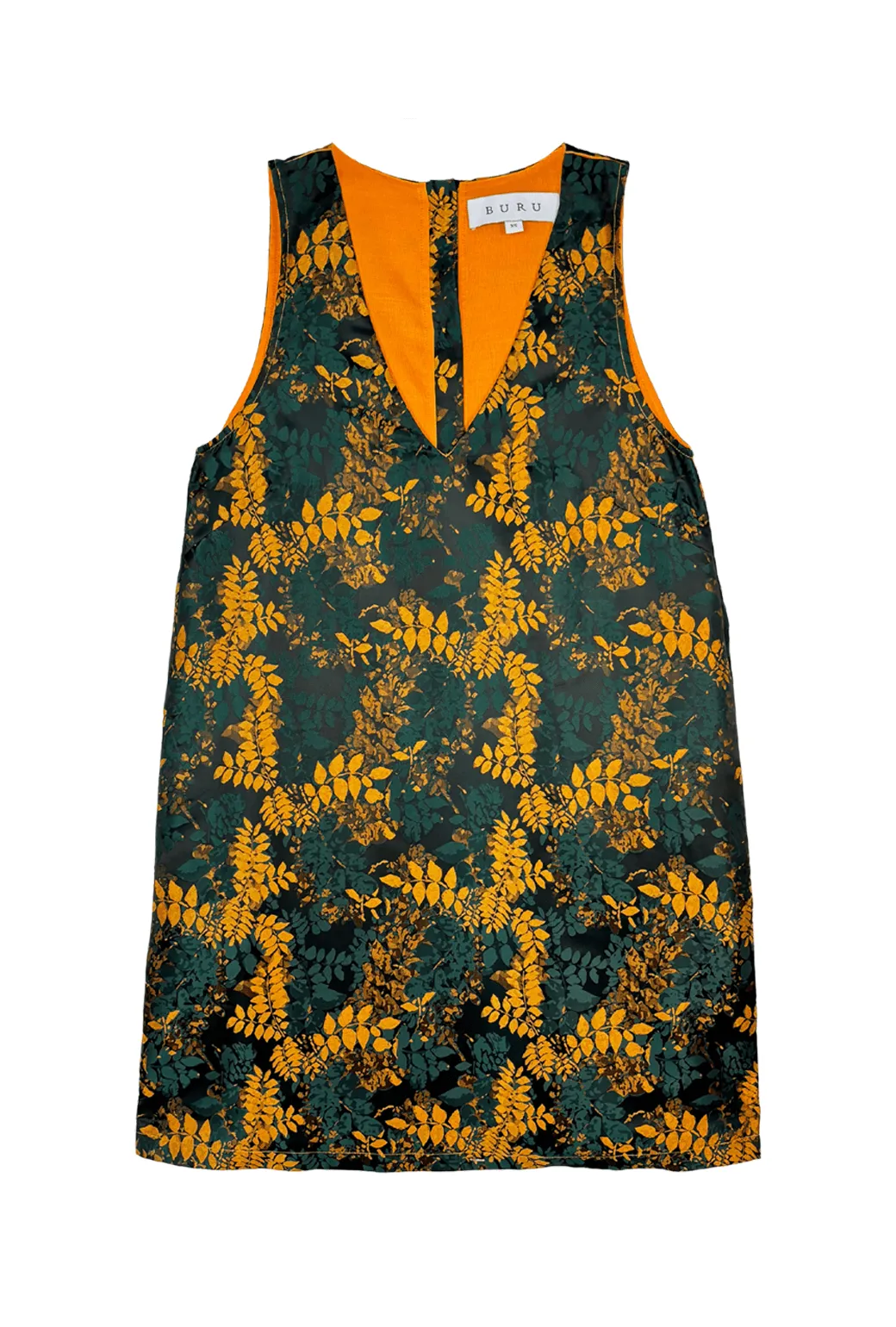Le V Mod Dress - Emerald & Gold evening glam