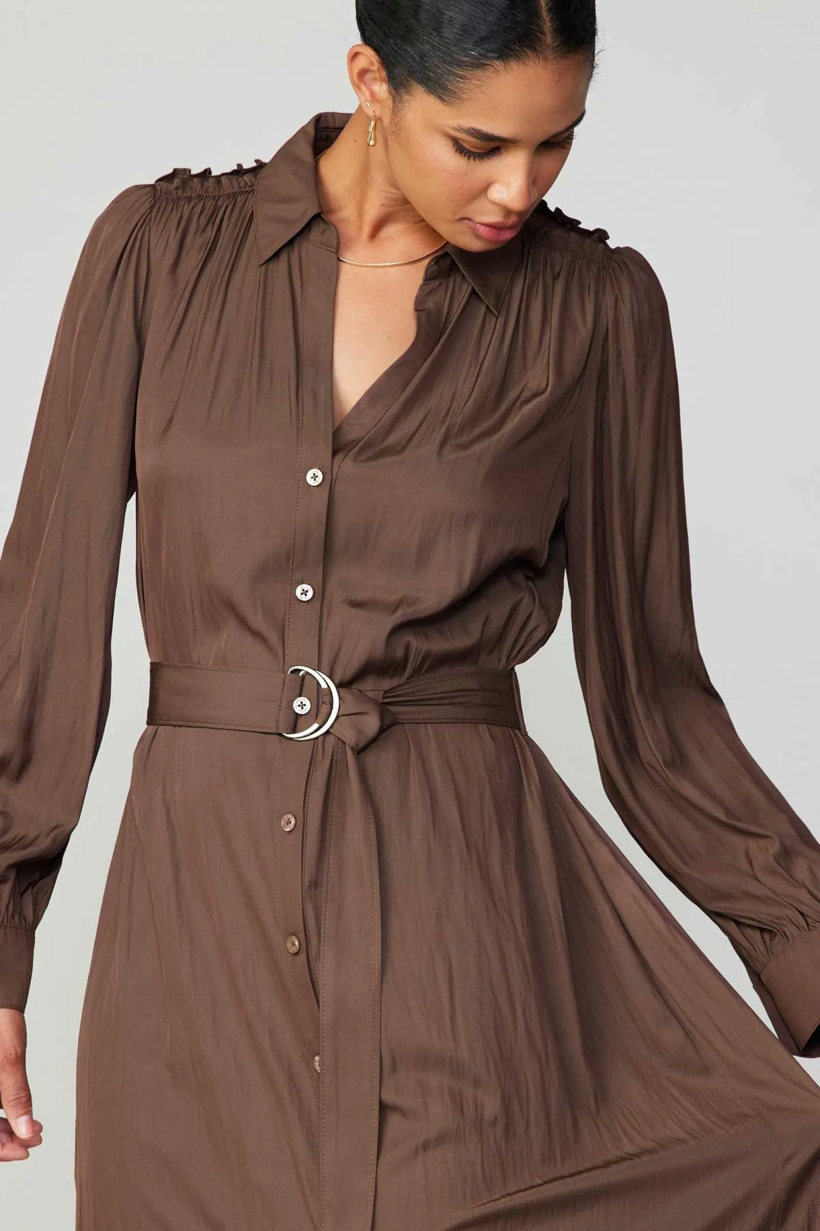 Leah Chocolate Dress lazy luxe