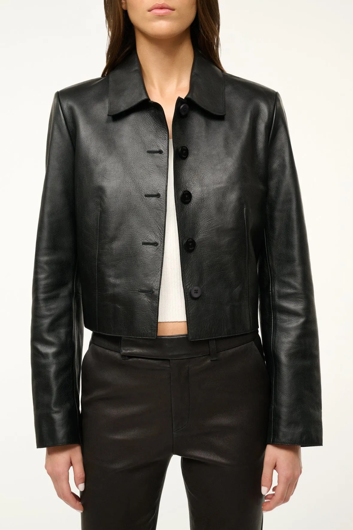 LEATHER MARINO JACKET | BLACK calm gaze
