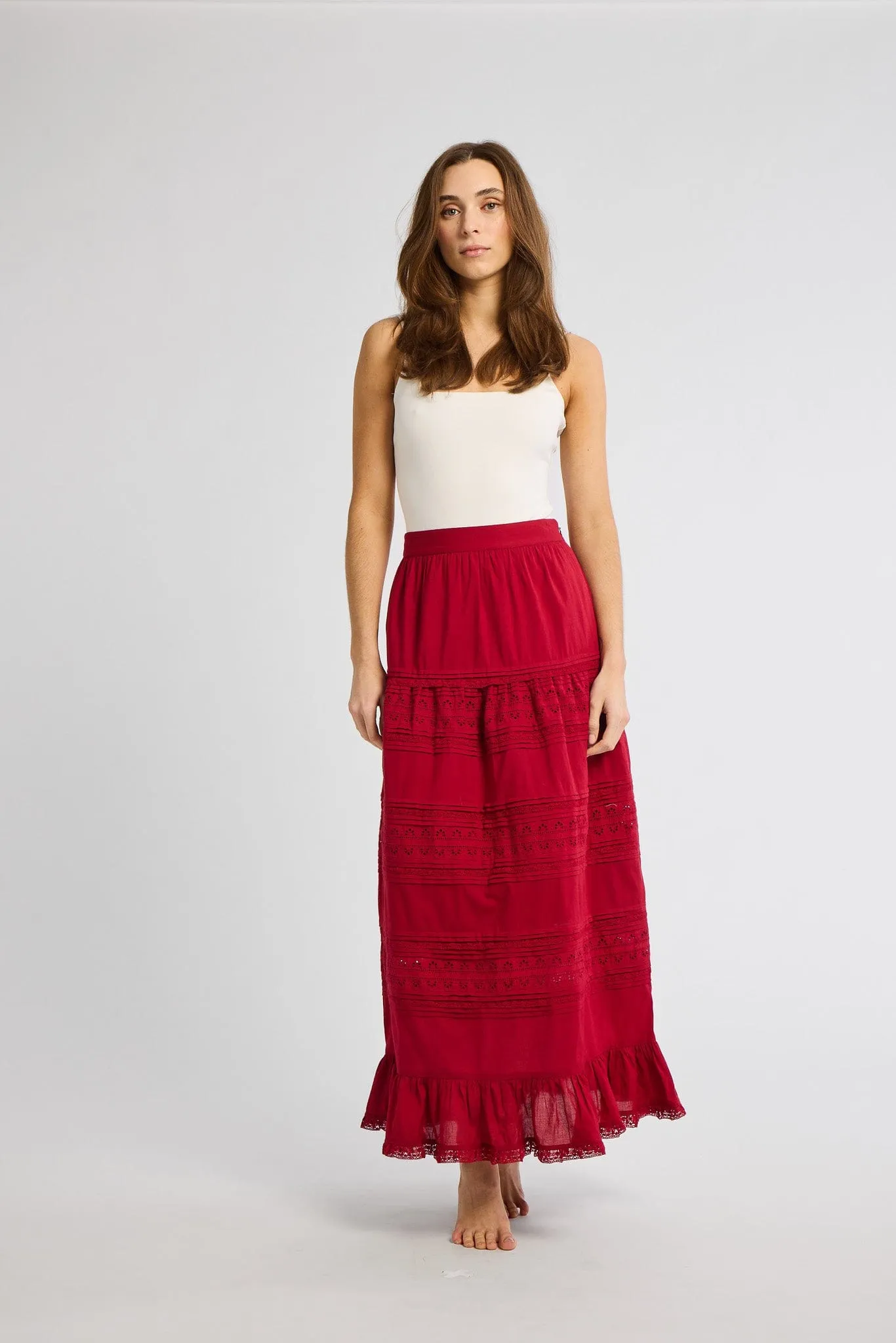 Leni Skirt in Cherry Lace charm form