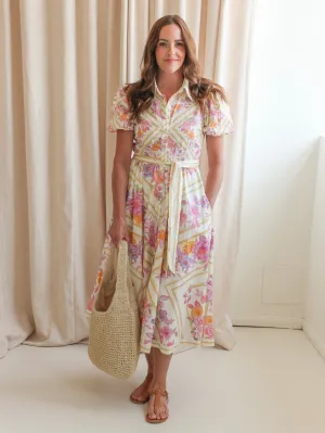 Lennon Pink Floral Midi Dress modern beauty