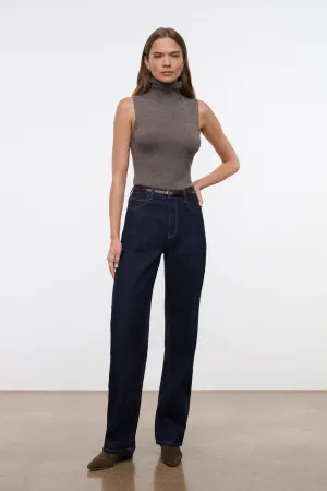 LEO HIGH RISE JEAN | INDIGO durable material