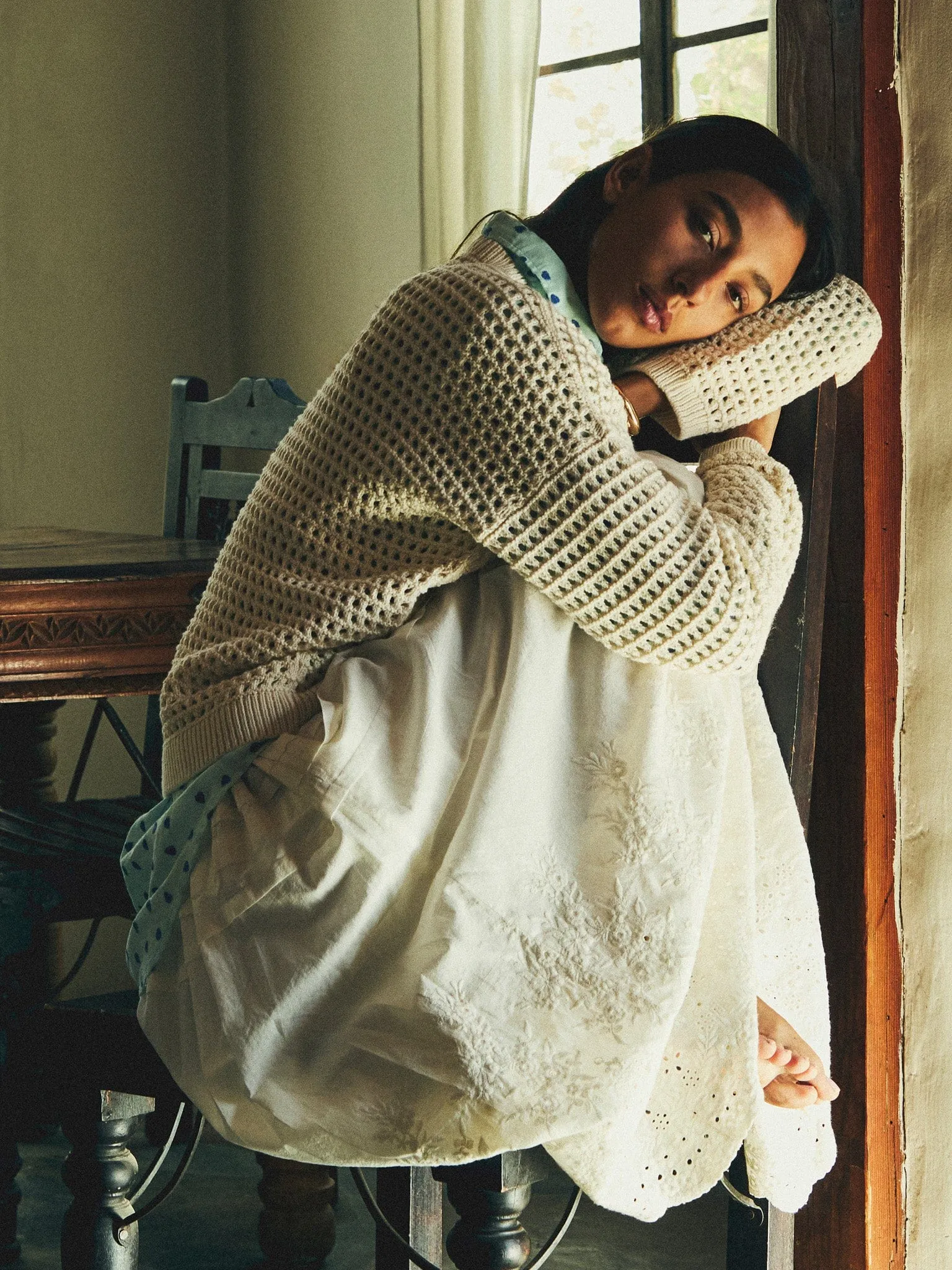 Leonie Skirt in White Eyelet young spirit