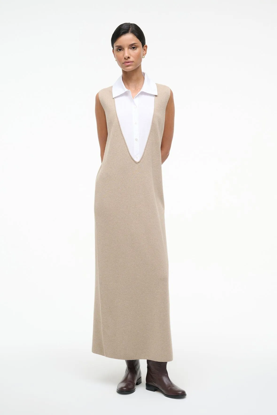 LESLIE DRESS | SAND WHITE romantic tone
